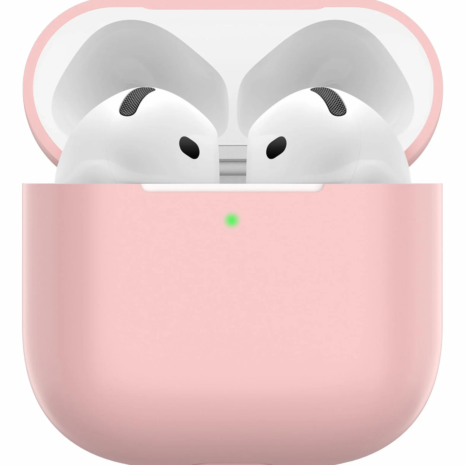 Coque AirPods 4, Étui Protection Mince Silicone AirPods 4 2024 USB-C, Rose