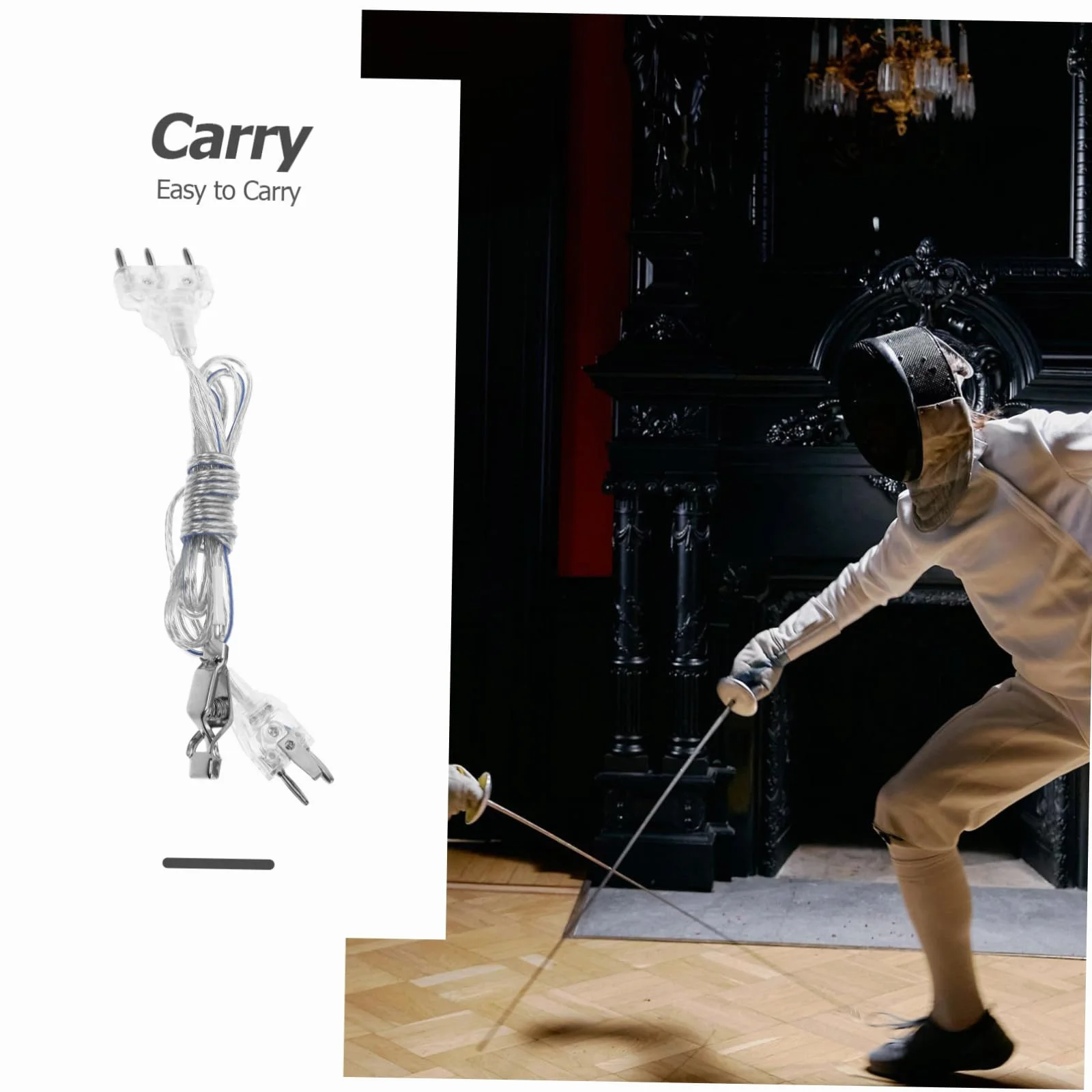 Cordon de Escrime Transparent 4 Pièces pour Fleuret et Sabre Haute Performance Compétition Entraînement