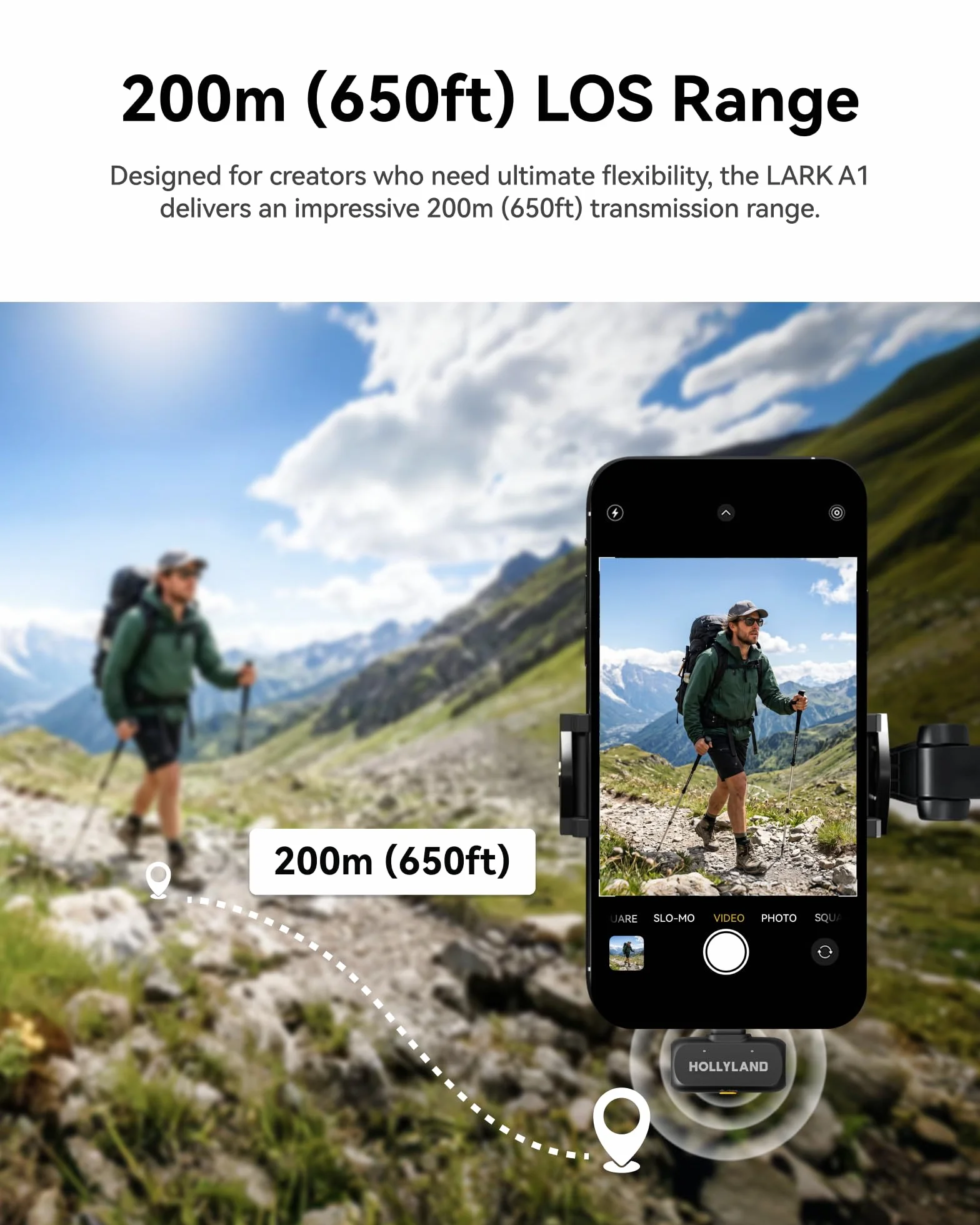 Hollyland Lark A1 Mini Duo Micro-Cravate sans Fil pour iPhone 15/16 & Android, 48 kHz / 24 Bits, Annulation de Bruit Intelligente à 3 Niveaux, Mini Microphone sans Fil pour Youtube, Podcast, Vlog