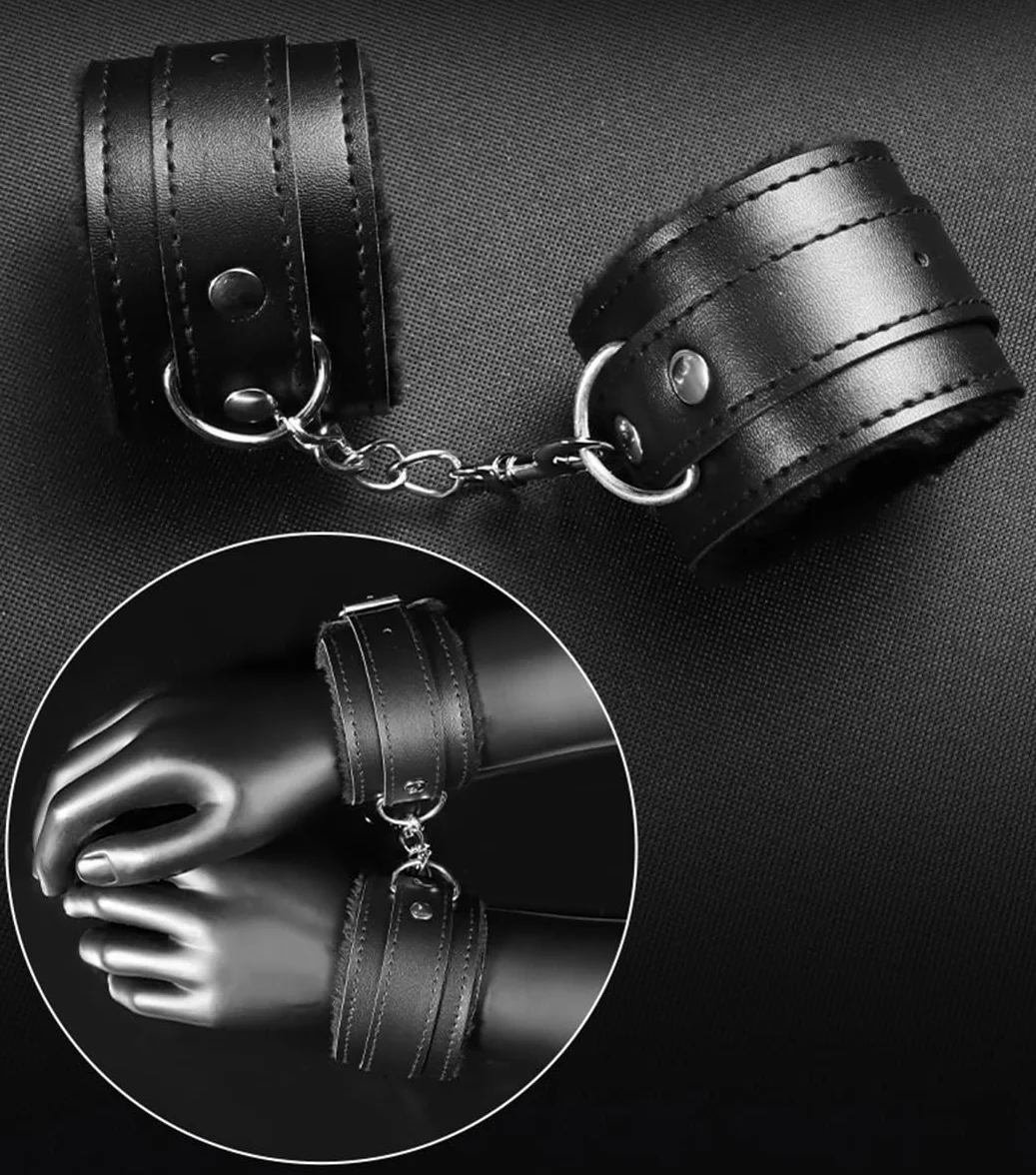 Ensemble de Remise en Forme en Cuir Noir 10 en 1, Haltérophilie et Muscles des Jambes, Cadeau de Couple