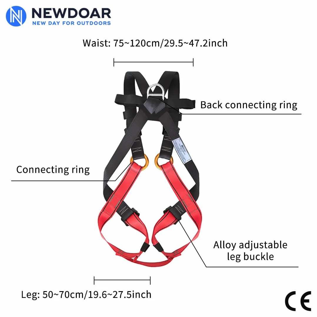 NewDoar Harnais d'escalade CE Équipement de Rappel Complet Protection Sauvetage