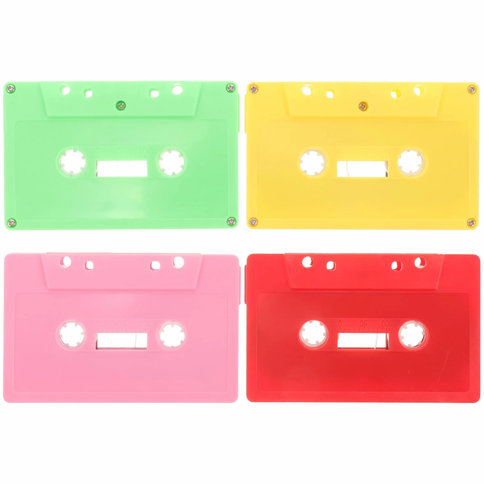 Lot de 4 Cassettes Audio Vierges, Bandes Enregistrables Colorées pour Bricolage
