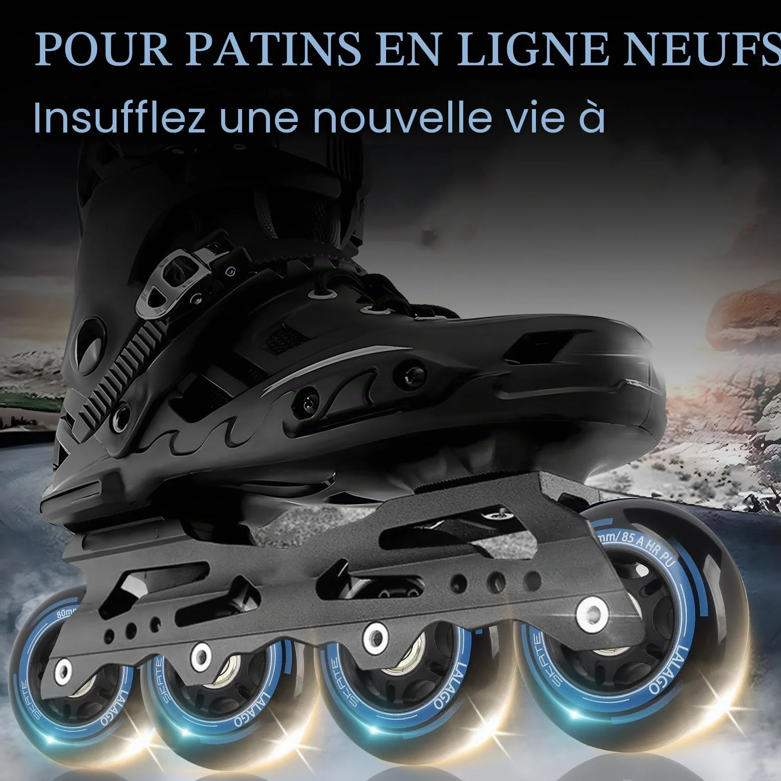 LALAGO Lot de 8 Roues de Rollers 80mm Roulements ABEC 9