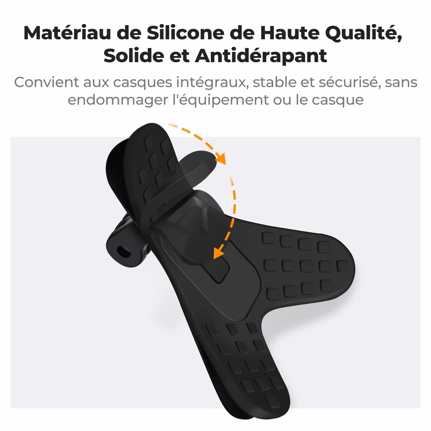 K&F CONCEPT Support de Casque de Moto pour Menton Compatible avec GoPro Hero 13/12/11/10/9/8/7, DJI Osmo Action 6/5 Pro/4/3/360, Insta360 Ace Pro/2/X5/X4/X3, AKASO, Base en Y, Silicone antidérapant