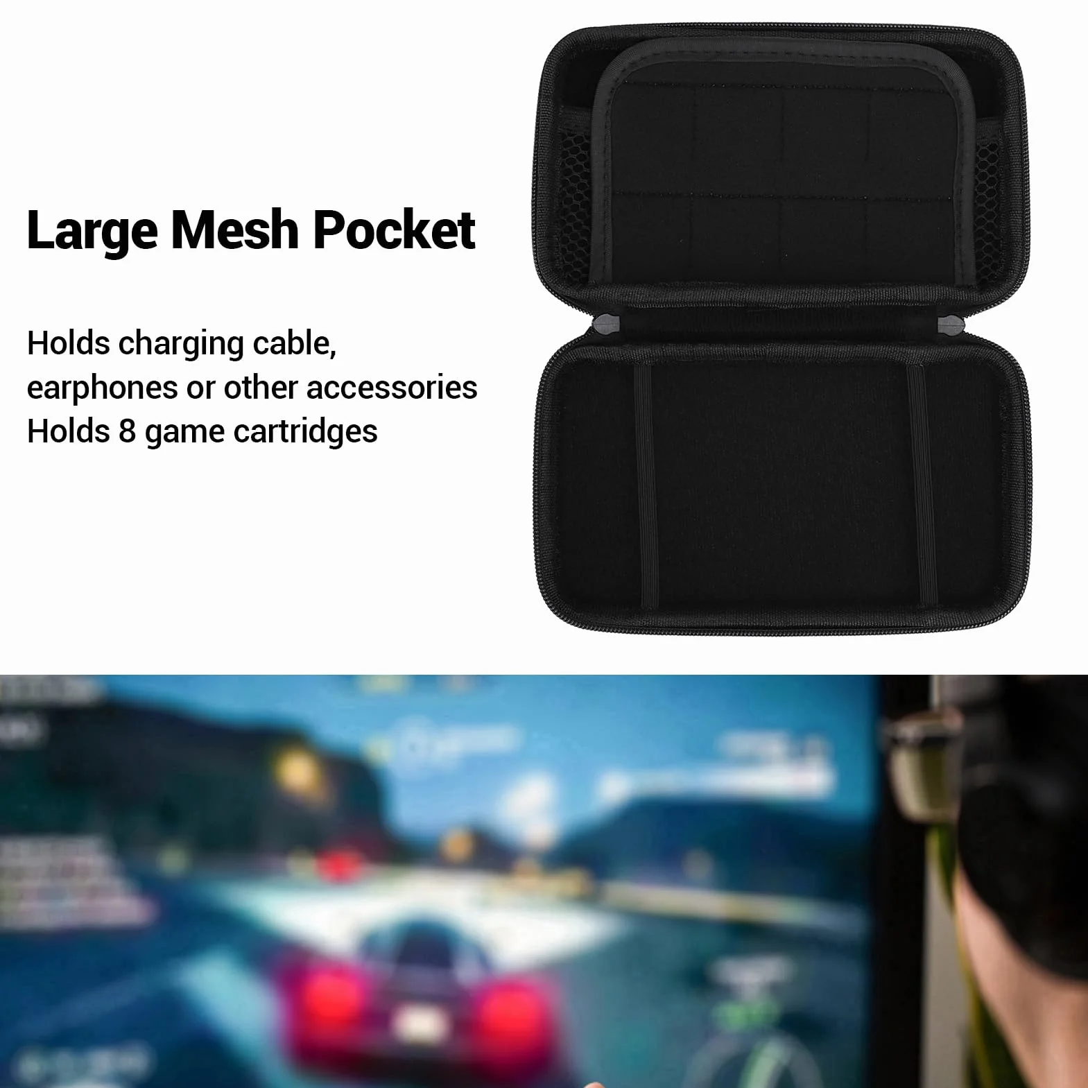 Sxhlseller Étui de Transport pour NintendoNew New 2DS XL, 2DS LL, New 3DS, Console 3DS, étui de Protections Rigide avec Emplacement pour 8 Cartouches de Jeu, PU étanche et EVA Rigide,