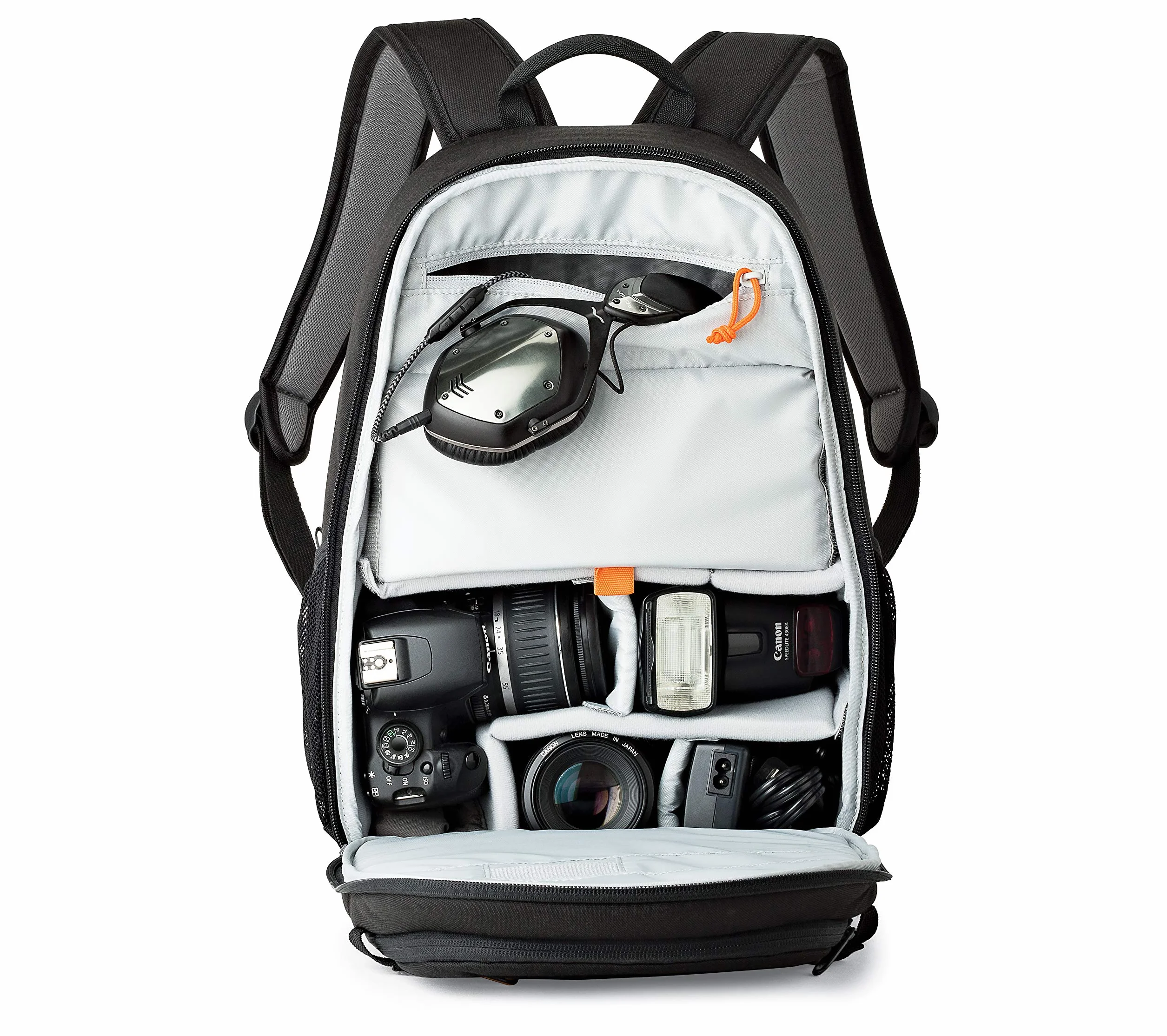 Lowepro Tahoe 150, Sac à dos pour appareil photo avec intérieur personnalisable, convient aux appareils DSLR avec objectif, objectif supplémentaire, tablette de 10 pouces, noir, LP36892-PWW