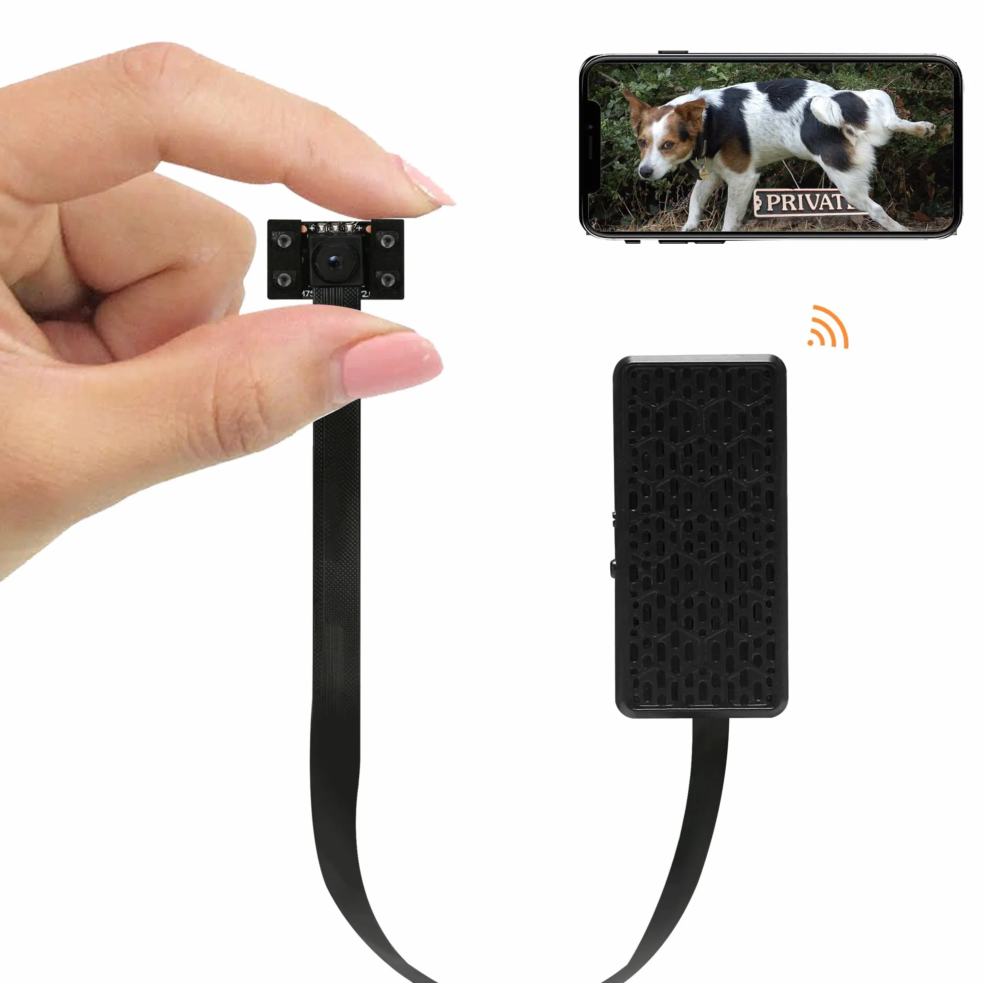 WIWACAM Mini Caméra Espion 4K HD, Camera Surveillance WiFi interieur sans Fil avec Enregistreur, sur batteries, Detecteur de Mouvement,Vision Nocturne, Alarme Email, App, Support en français, MW5