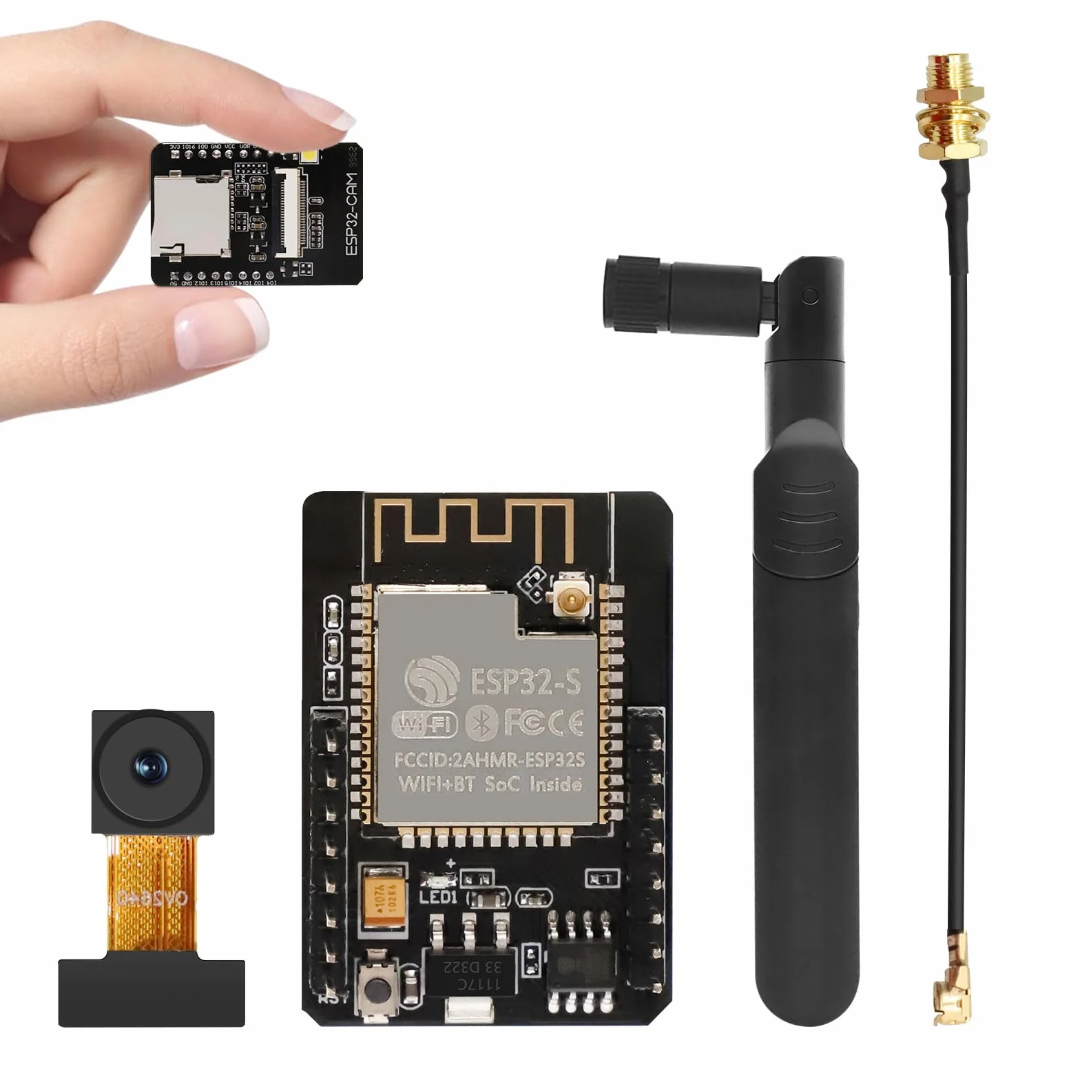 ESP32 CAM carte de développement WiFi Bluetooth OV2640 module TF antenne 8 dBi