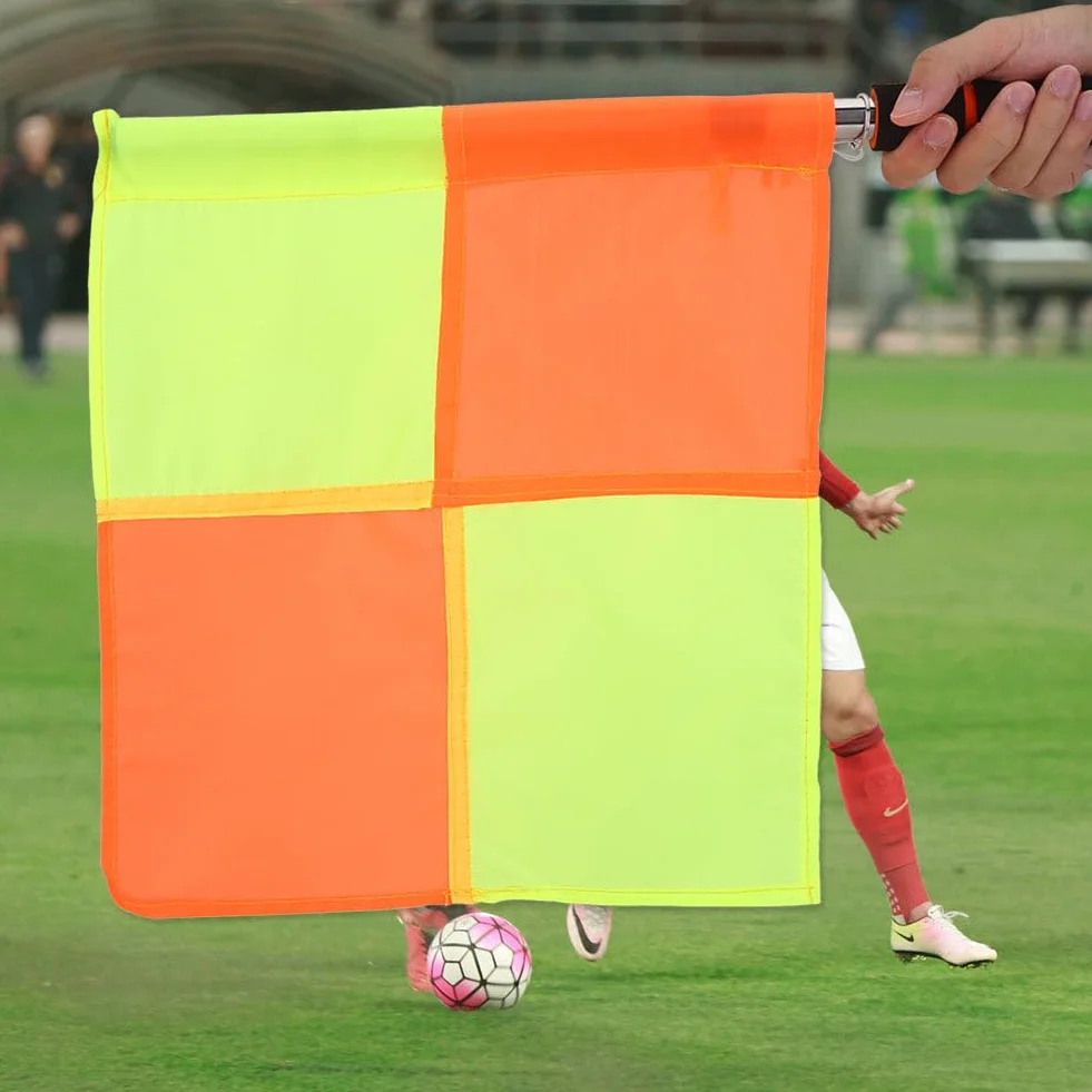 Lot de 2 drapeaux d'arbitre avec sac de rangement football hockey