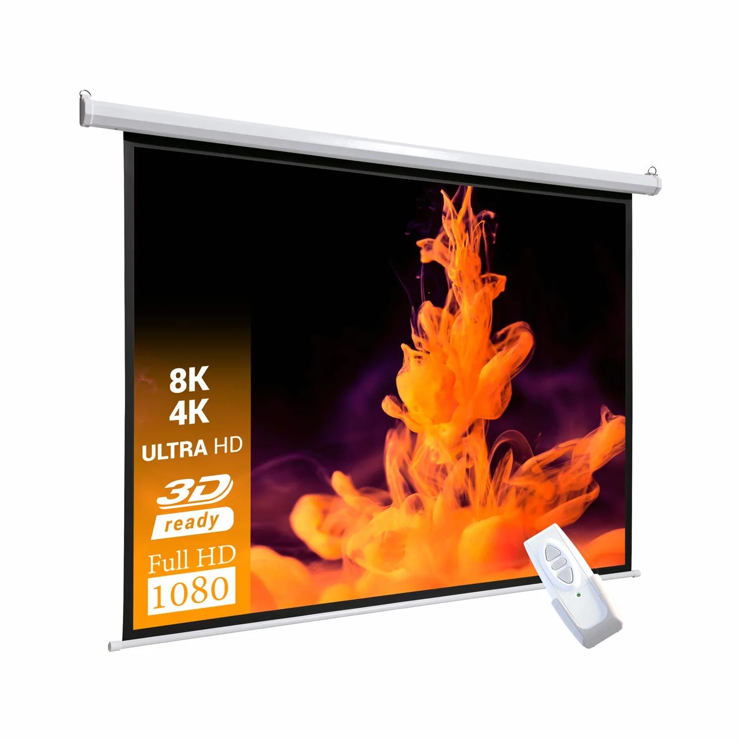 Celexon Basic Écran de Projection Motorisé 110" 240x135 cm 16:9 Full-HD 4K Home Cinéma