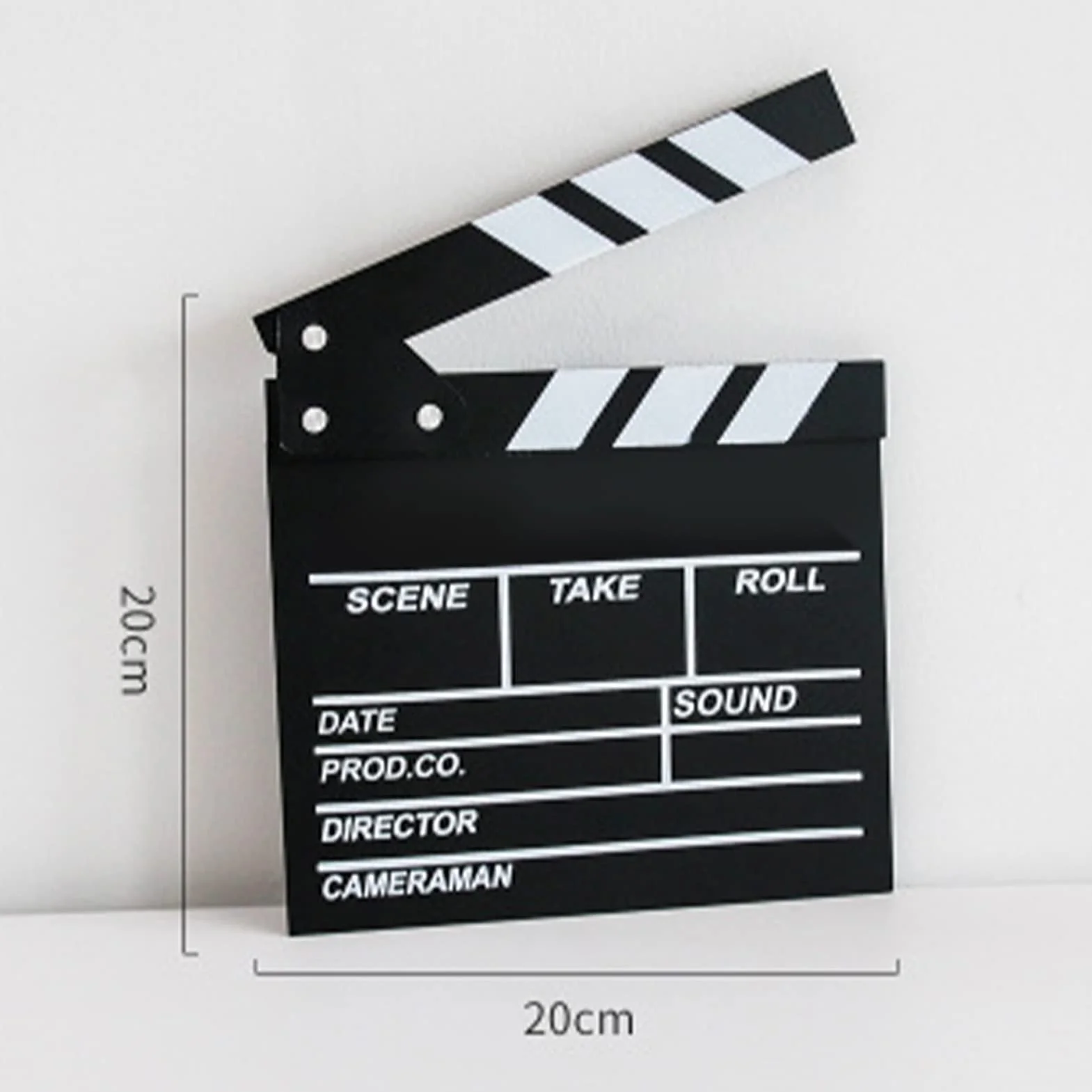 Film Film Clap Board, 20 X 20cm Noir Bois Clap Clap Clap Board Bois Film Film Clapboard Scène d'action Slateboard pour Hollywood Camera Film Studio Film