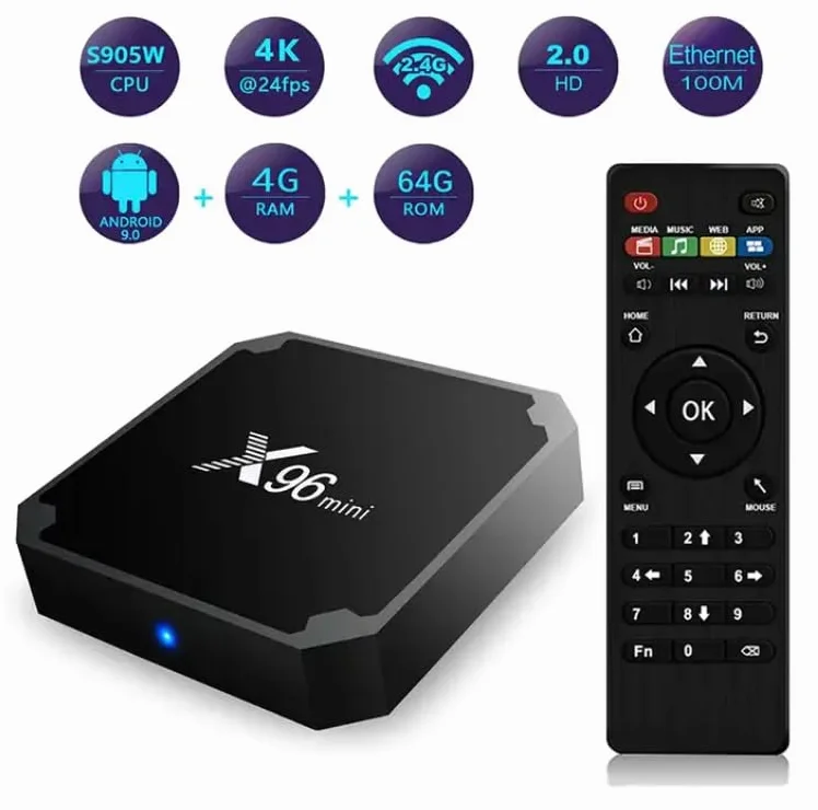 Box TV X96 Mini 2 Go de RAM et 16 Go de ROM Box Android TV Box Media Player Haute qualité (Android 11.0) avec telecommande et Cable HDMI, Lecteur multimédia Boite TV 4K