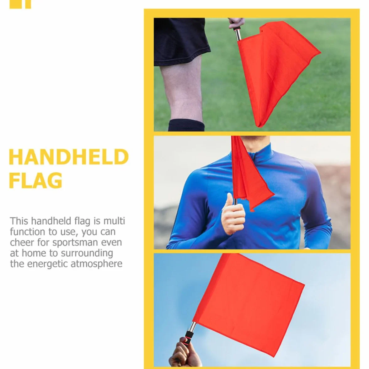 Lot de 4 Drapeaux d'Arbitre de Signalisation de Course en Tissu Résistant Rouge et Vert