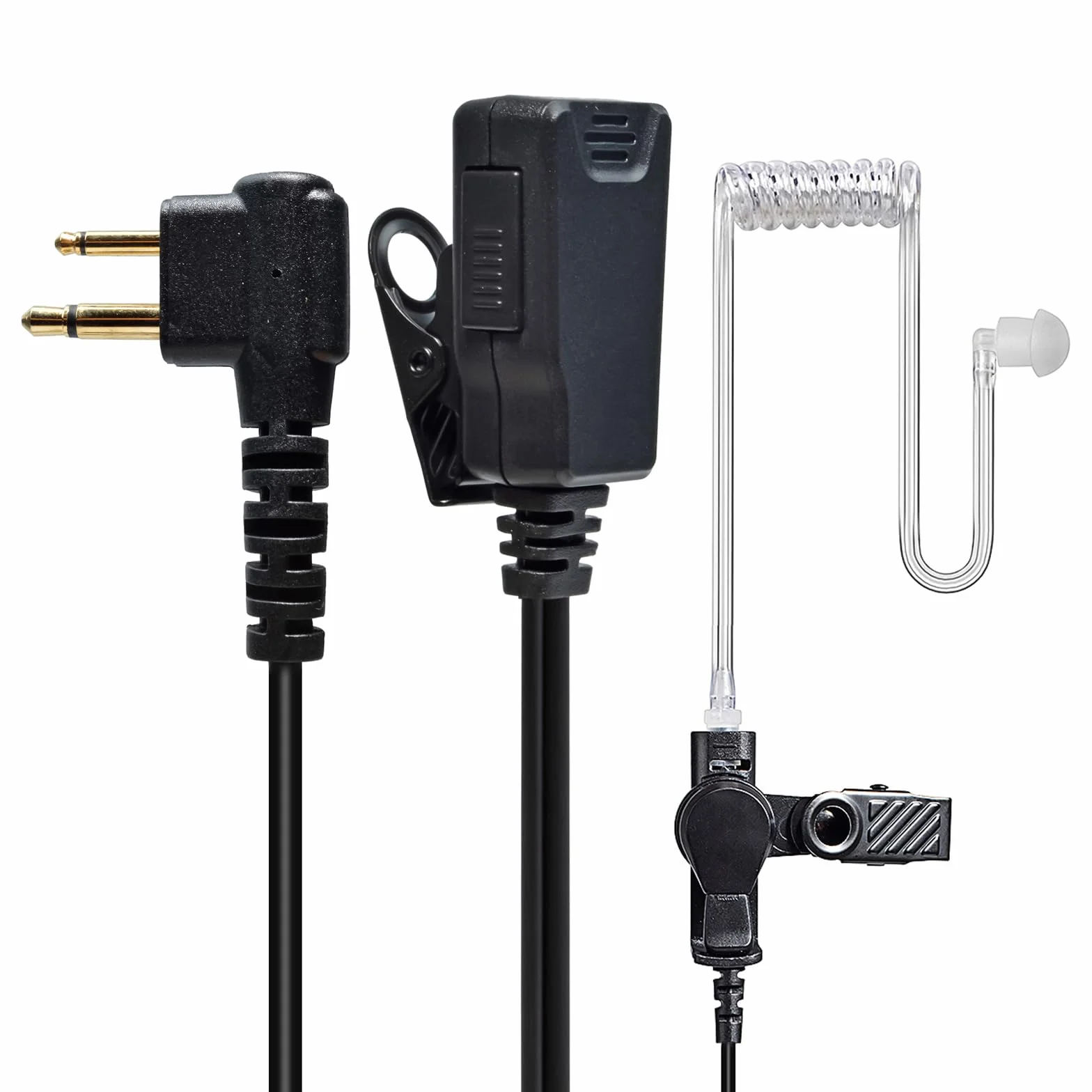 Écouteur Compatible pour Motorola DP1400 CP040 GP300 GP88 Radio Talkie-walkie Oreillette avec Micro et PTT pour Garde du Corps de sécurité (Tube Transparent, 1)