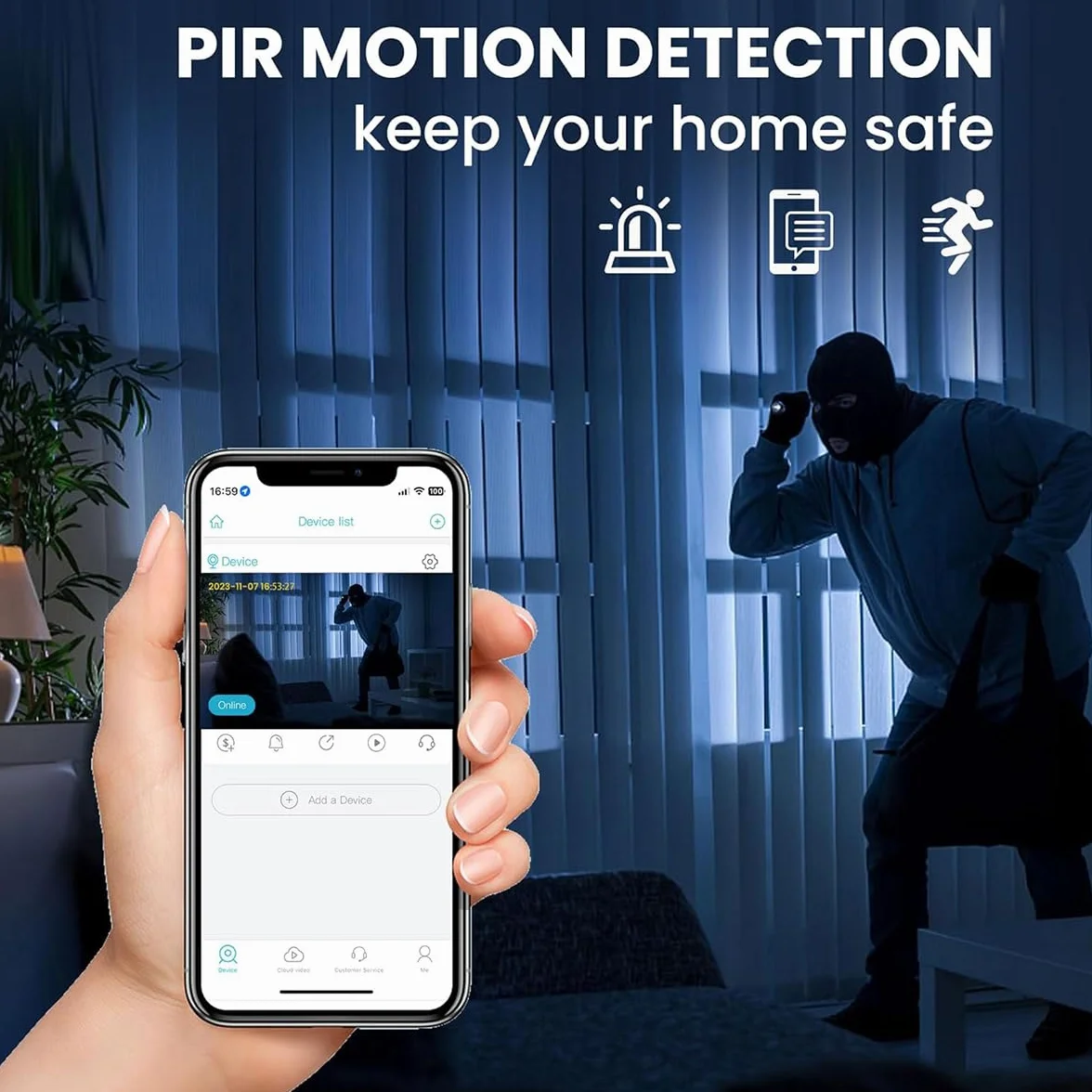 WiFi Caméra,1080P HD Caméra de Surveillance Interieur/Extérieur sans Fil avec Audio et Vidéo, avec Enregistrement Longue Batteries, pour l'extérieur/intérieur