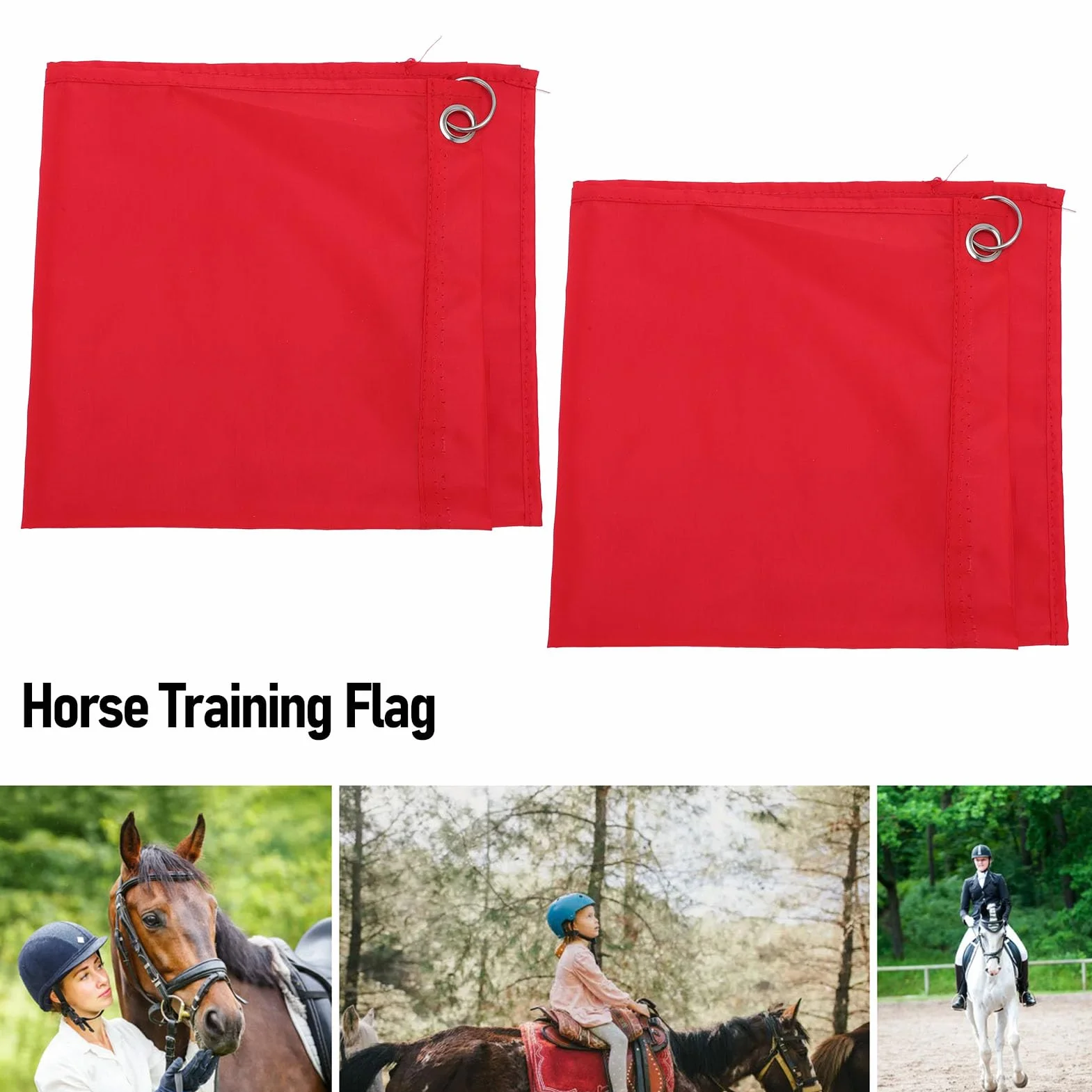 Drapeau d'entraînement équestre Portable en Nylon pour Chevaux, 2 Pièces