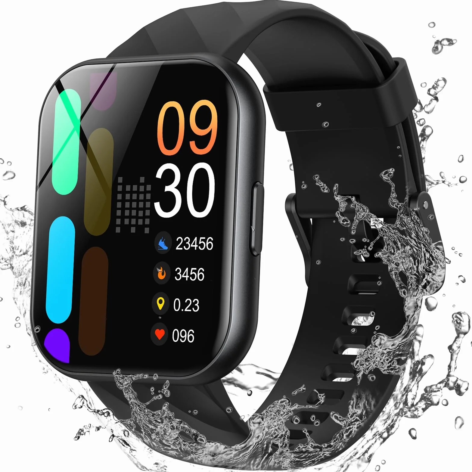 Parsonver Montre Connectée Homme Femme avec 5ATM Étanche, Sport Montre pour Natation, 1,8" HD Smartwatch avec 100+ Sportifs, Sommeil, Fréquence Cardiaque, Montre Connectee pour Android & iPhone, Noir