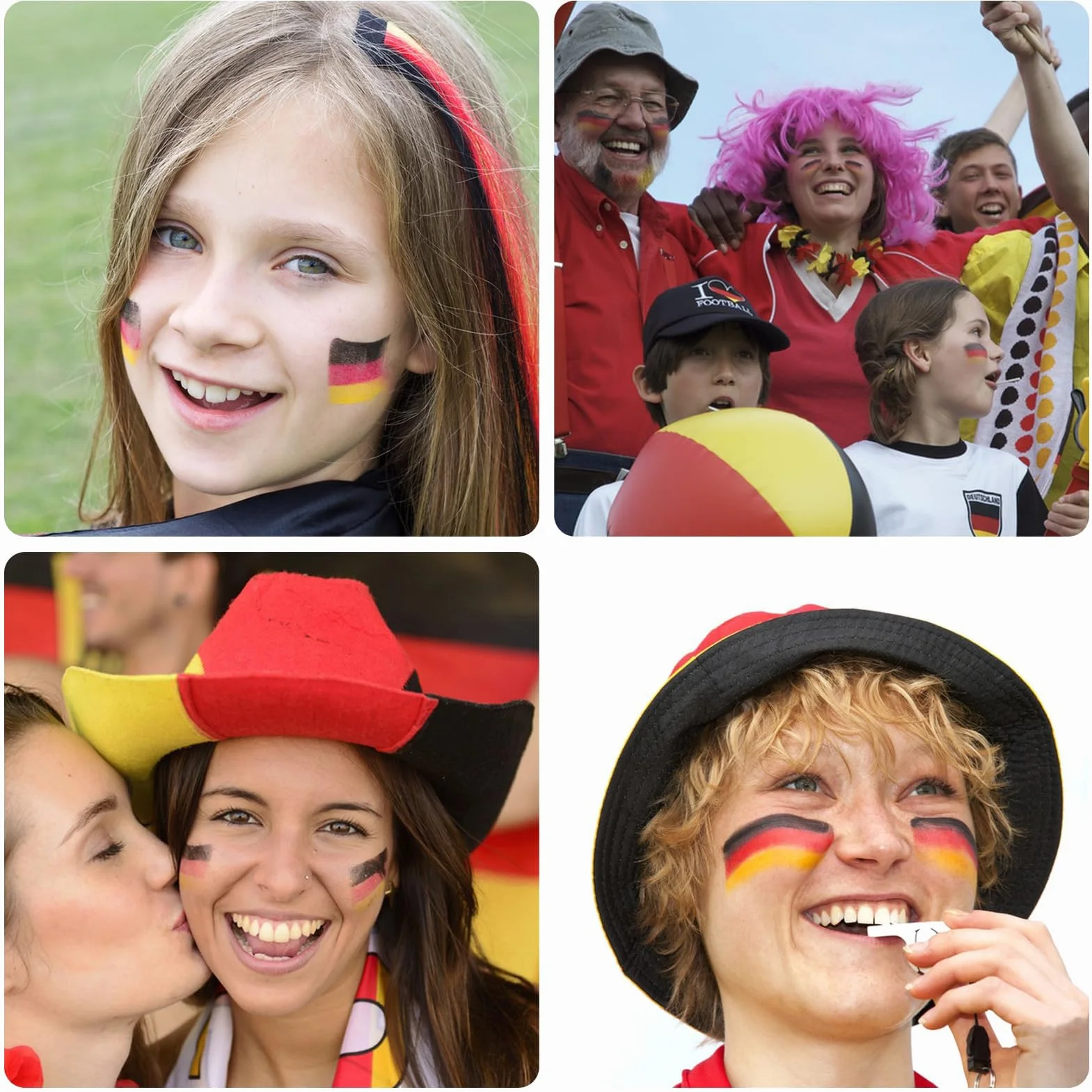 Crayon De Maquillage Stick Tricolore Bleu Blanc Rouge Pour Les Fêtes Football Championnat Europe 2025