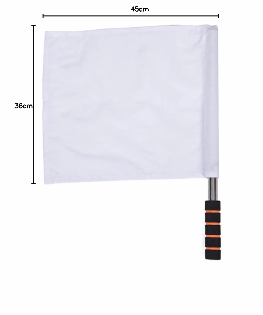 PRETYZOOM Drapeaux D'Arbitre Sportif 4Pcs Drapeau À Main Blanc Avec Poteau En Acier Inoxydable Pour Football Volley-Ball