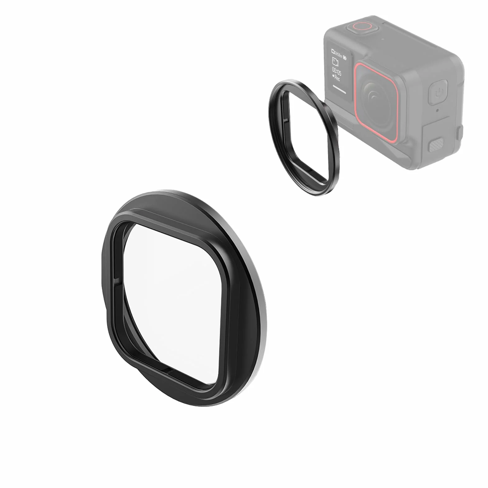 PULUZ Cadre d'objectif de Protection Objectif pour Insta360 Ace Pro 2, Support métallique de Filtre en métal pour filtres Ronds ND/CPL de 52mm