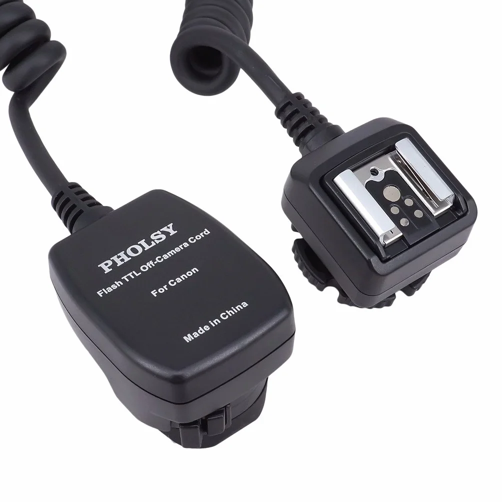 PHOLSY Câble d'extension E-TTL E-TTL II Cordon de Synchronisation de Caméra Flash Câble de Télécommande de Flash pour Canon Appareil Photo à Flash - 6,5' (2 m), Remplace OC-E3 Cordon de Télécommande