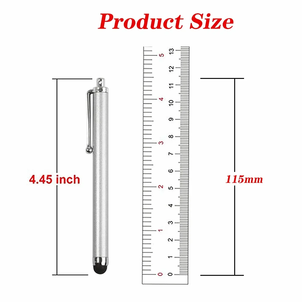 Stylet Stylo Capacitif Universel 12 Pièces pour Tablettes et Téléphones