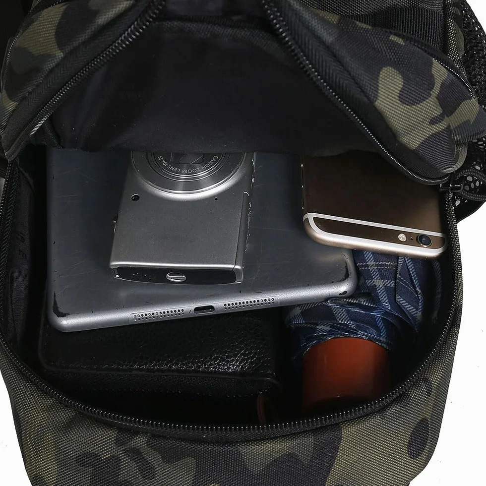 Sac Bandoulière Homme Tactique Sacoche Poitrine Militaire avec Poches Multiples Anti-Vol