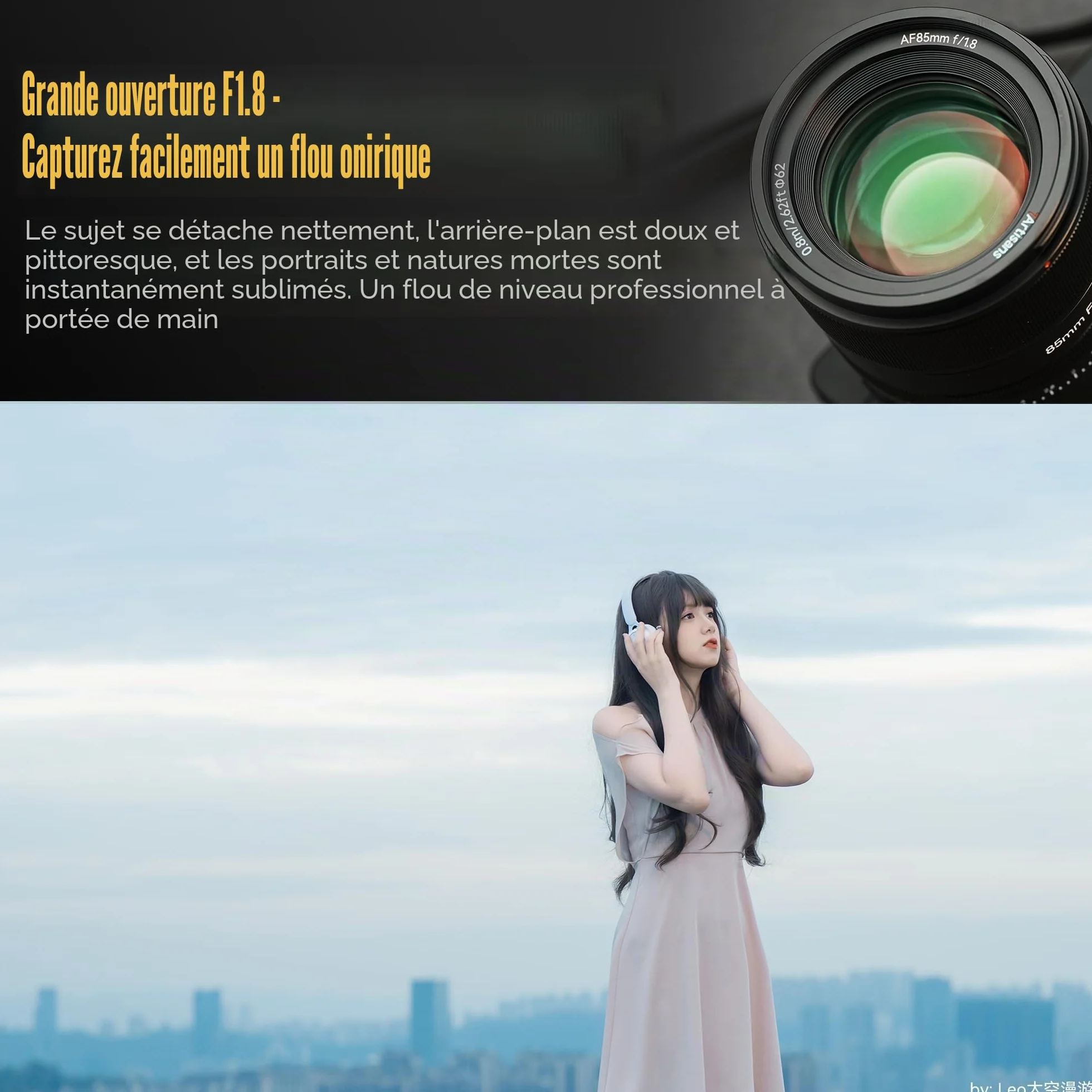 7artisans AF85mm f1.8 Objectif Automatique Portrait Plein Format Compatible avec Les appareils Photo Panasonic LUMIX S Series/Sigma série L (Noir)