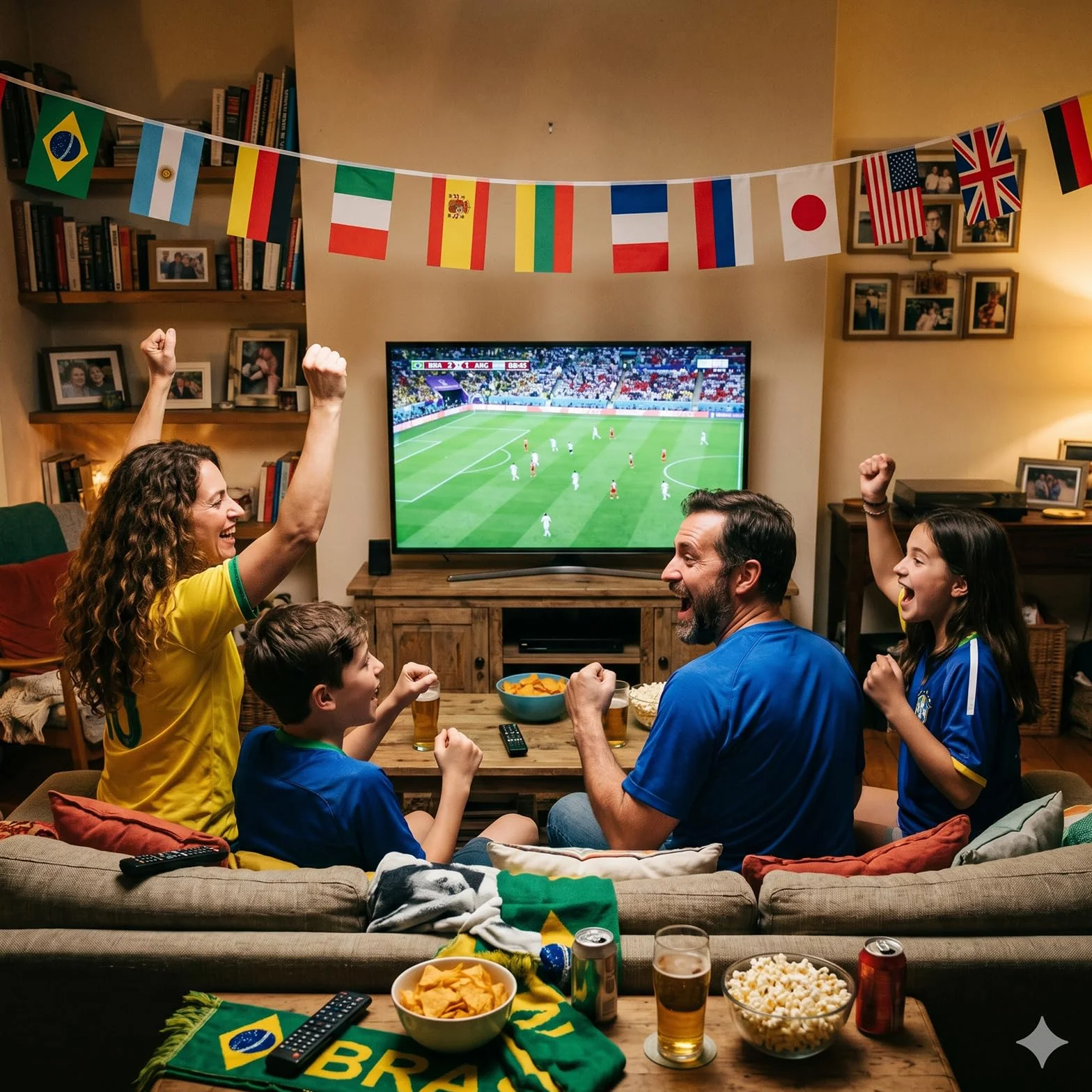 Guirlande de 32 drapeaux de pays Coupe du monde 2026, tissu, décoration Euro Football Eurovision 2026 Bar Party