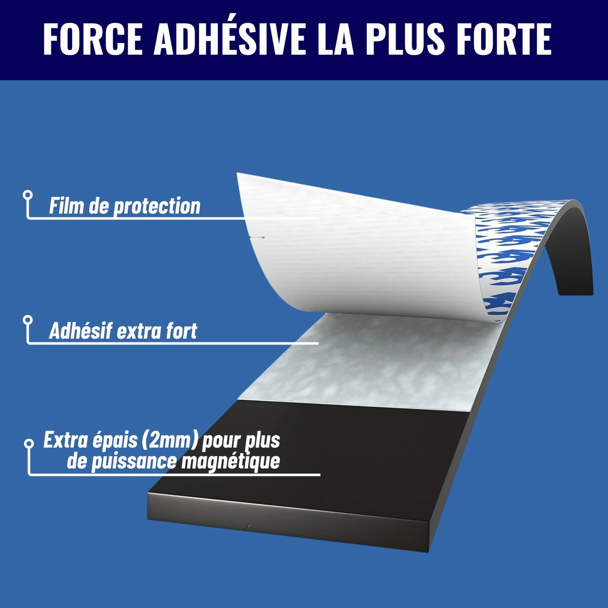 Bande Magnétique Puissante 5 Mètres Colle Extra Forte Aimant Autocollant Adhésif Puissant Force Magnétique Optimisée