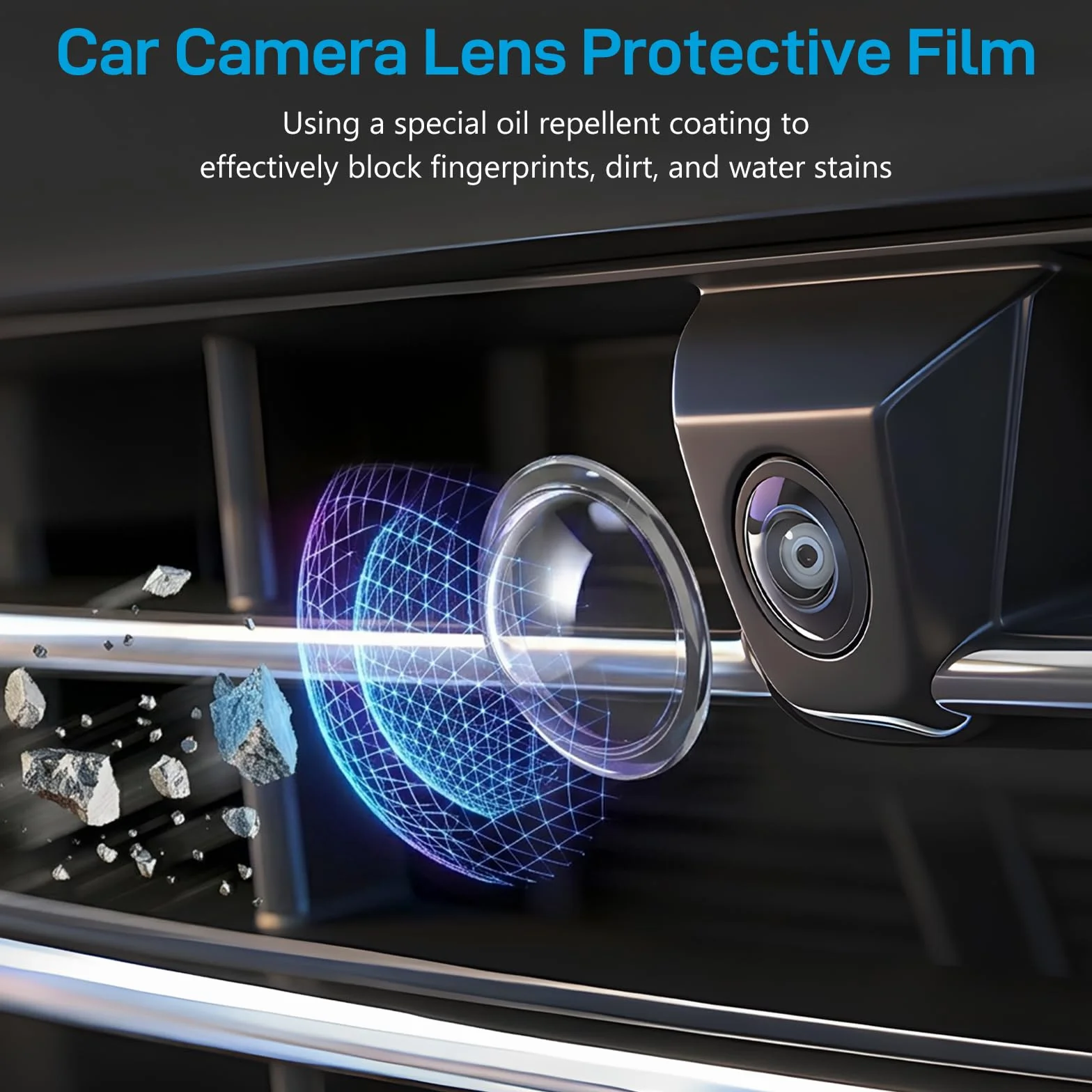 6 Pièces Protection d'objectif pour Caméra de Recul de Voiture Kit,360° Transparentes Protection de Caméra de Voiture Contre la Pluie, pour Voitures, SUV