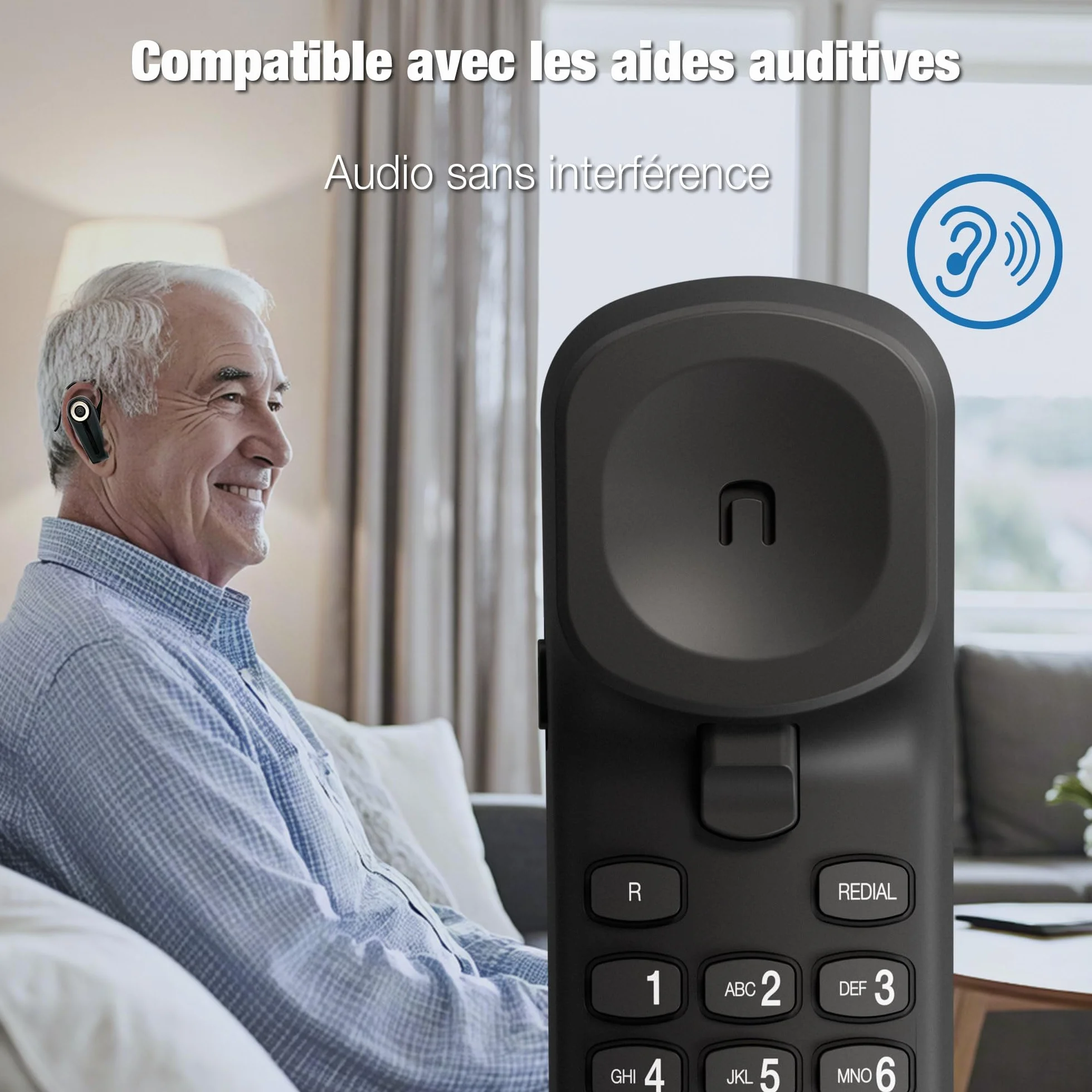 VTech CD1100-B Téléphone filaire avec contrôle du volume et recomposition du dernier numéro