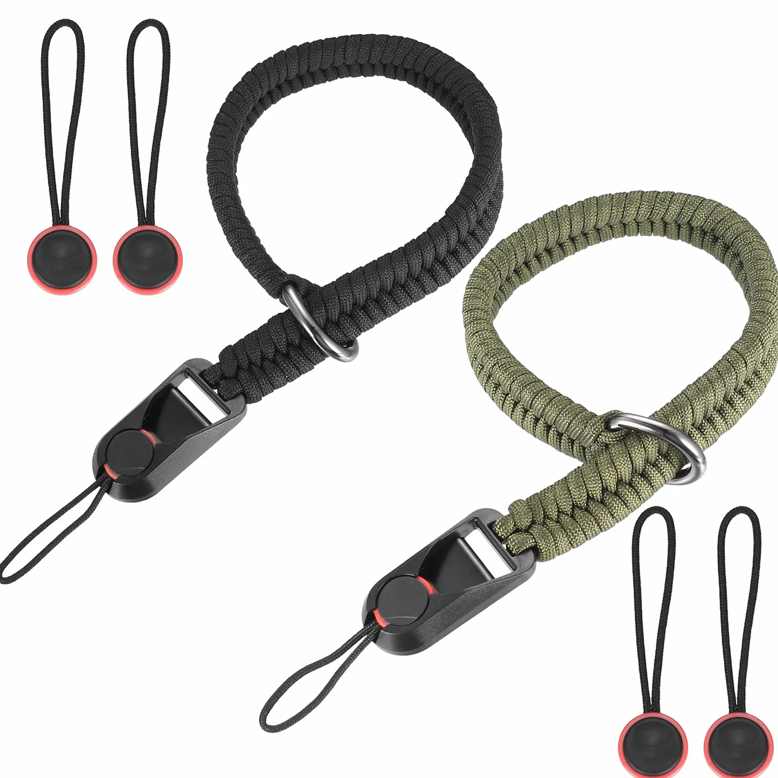 Lot de 2 sangles de poignet pour appareil photo reflex numérique, sangles de sécurité réglables en corde paracorde