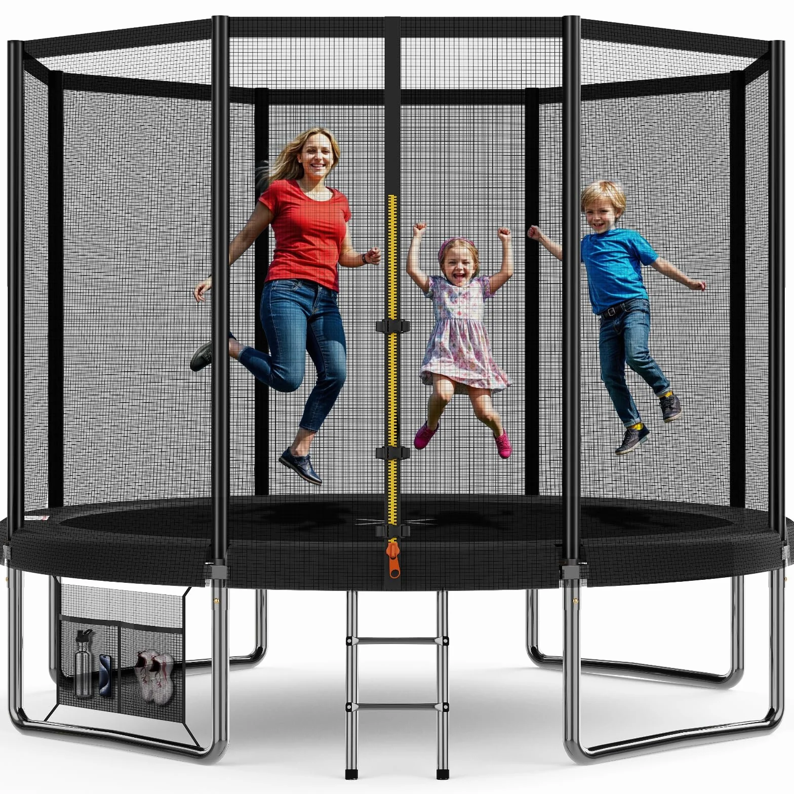 Devoko Trampoline Extérieur Ø183-427cm, Trampoline de Jardin Robuste, Cadre en Acier Galvanisé