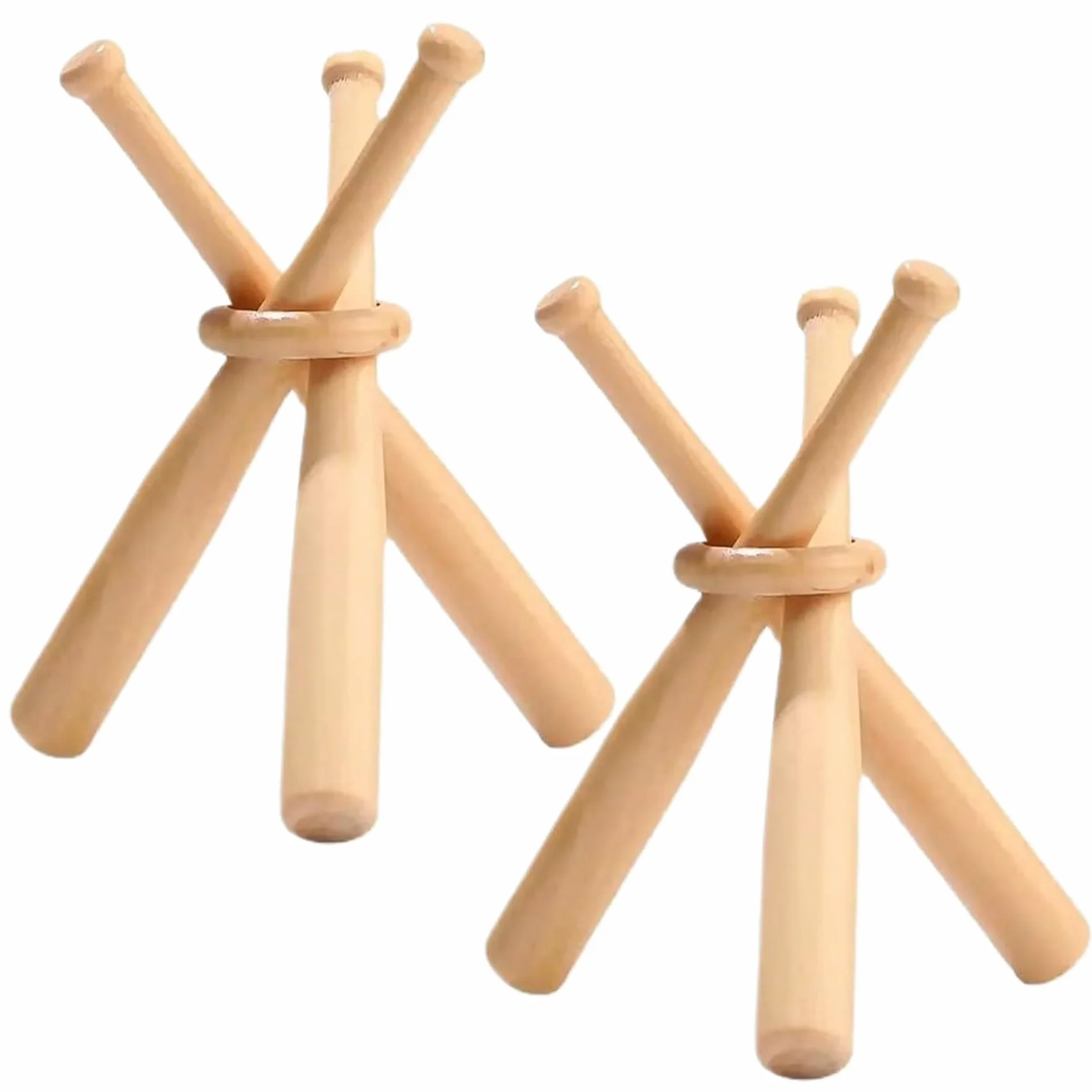 Présentoir de Baseball en Bois en Forme Chauve-Souris 2 Supports pour Ballon Support Bureau Décoratif