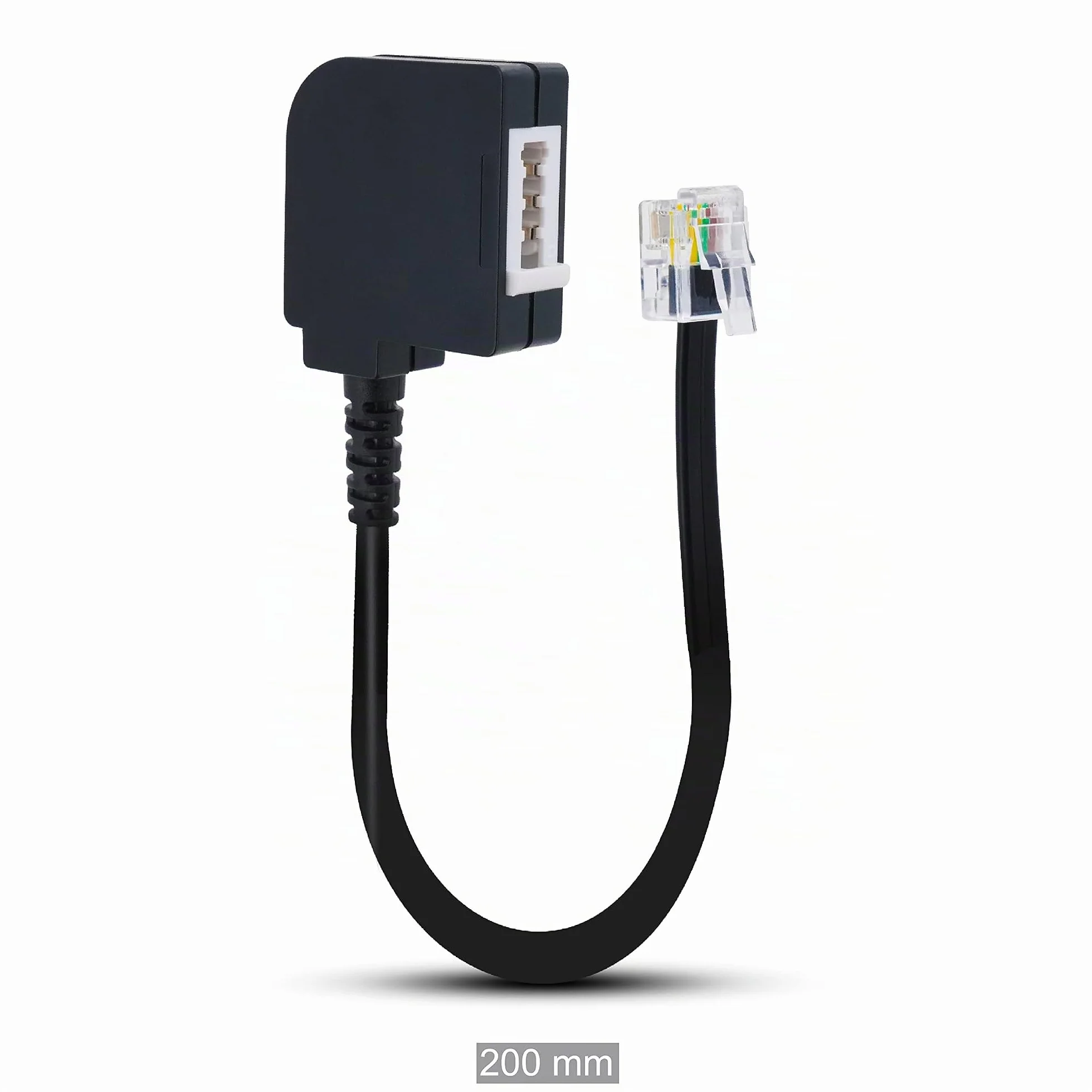 BIGtec Adaptateur TAE TAE-F femelle vers RJ11/RJ14 6P4C - Câble adaptateur téléphone fixe - Routeur modem - Câble de téléphone - 0,2 m - Noir