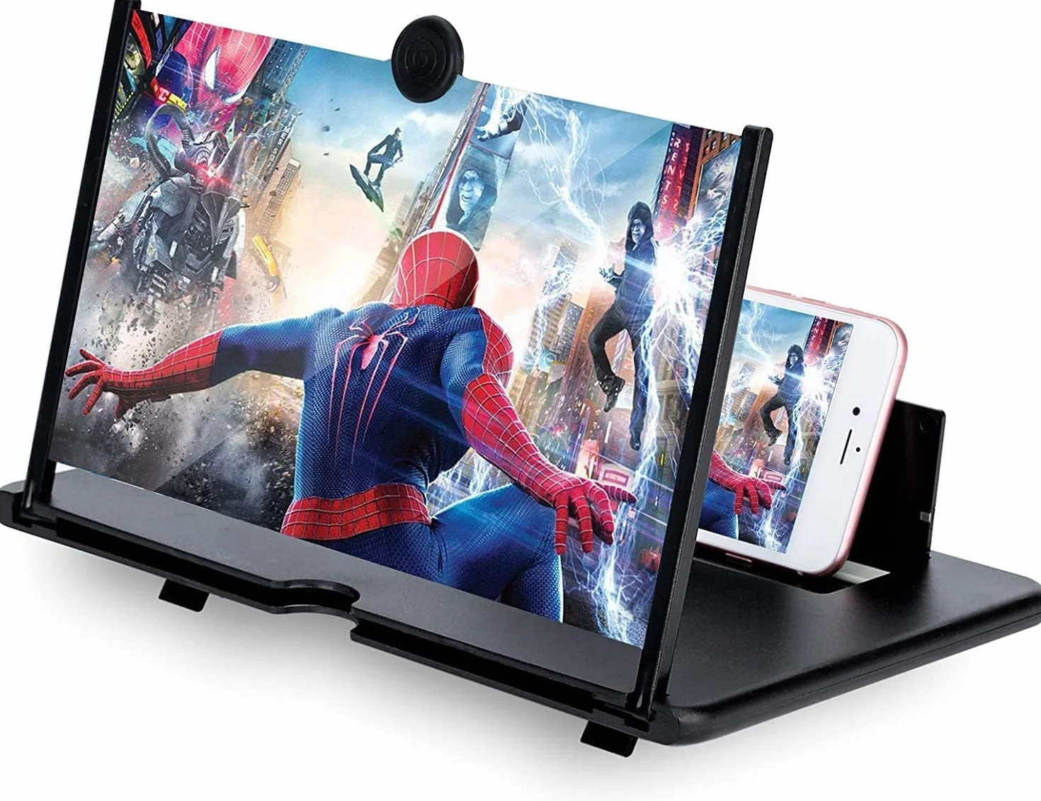 Loupe ecran Telephone, 3D HD Agrandisseur ecran Telephone, 20 Zoll Pliable Loupe Telephone Portable, pour Regarder des Vidéos sur Tous Les Smartphones