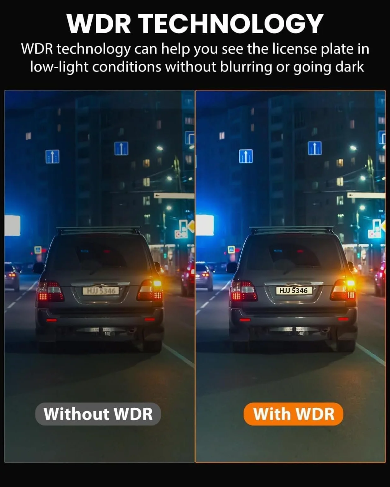 Oryzom Dashcam 4K Pro Enregistrement Ultra HD caméras Avant/arrière Capteur G WDR Vision Nocturne Surveillance 24h/24 1080P 32Go