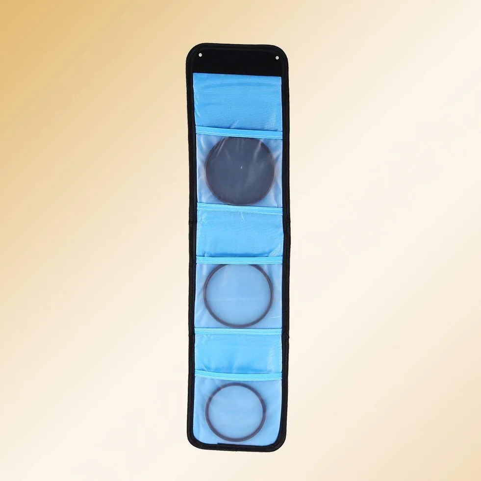 Sacoche pour Filtre Caméra de Qiilu, Étui à 3 Poches pour Appareil Photo, Compatible avec DSLR et Caméscope, Protection pour Lentilles et Filtres Numériques