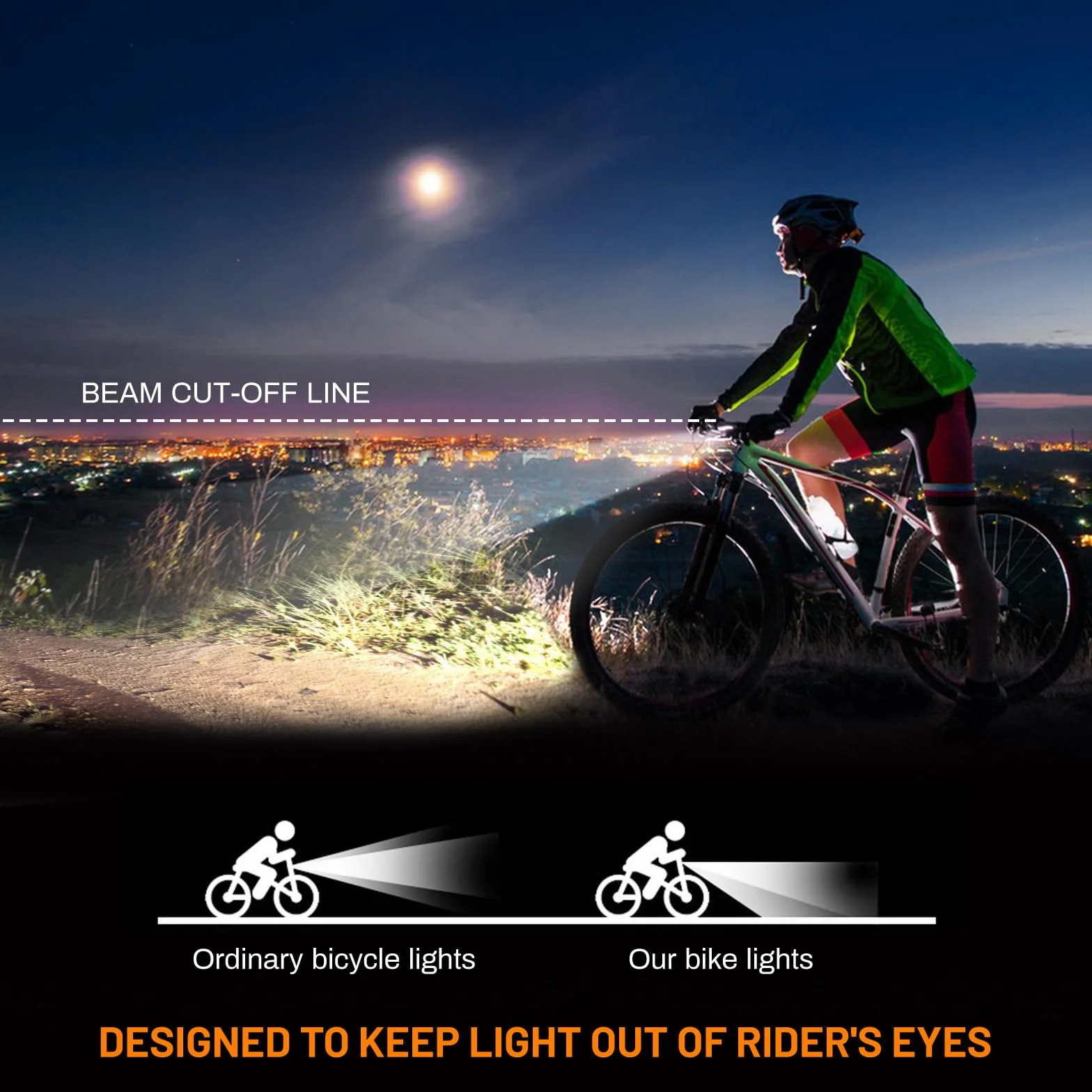 Kit Lumières pour Vélo Vinabo - Phare et Feu Arrière Recharge USB IPX6 6 Modes