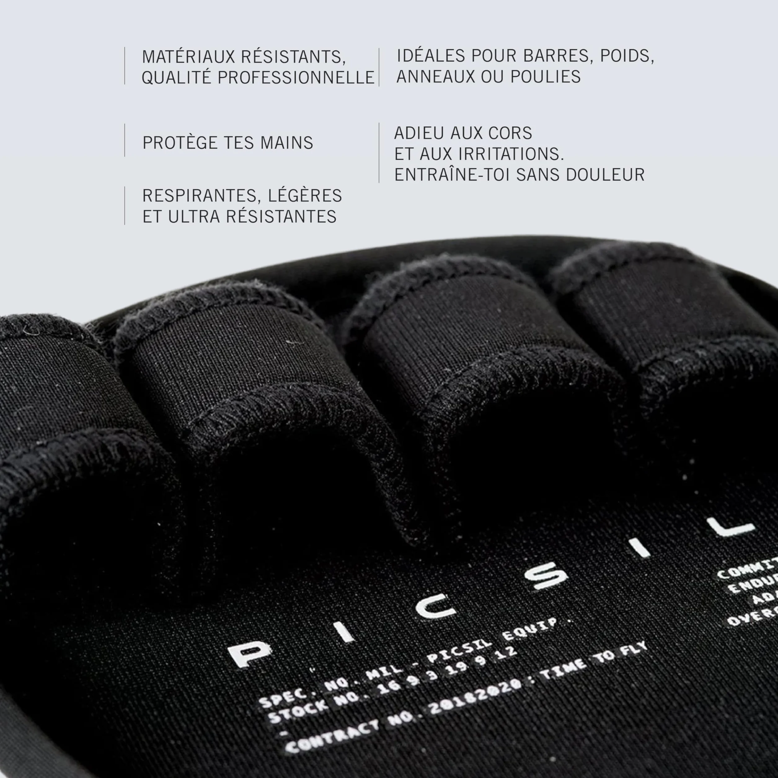 PICSIL Maniques en Néoprène pour Barre de Musculation – Grip Pads pour Tractions & Haltérophilie