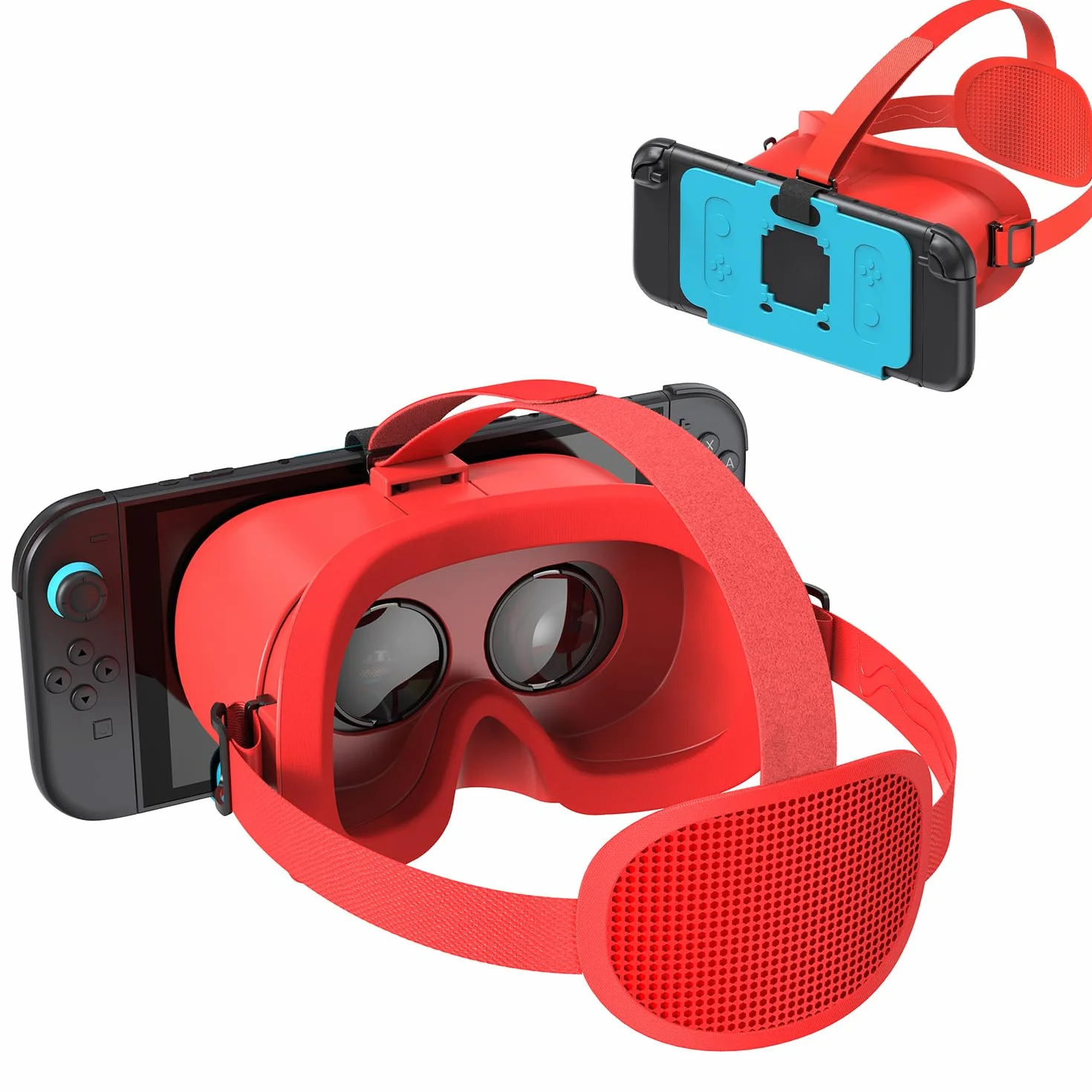 Casque réalité virtuelle Nintendo Switch 2 objectifs HD réglables sangle confortable lunettes 3D bleu rouge