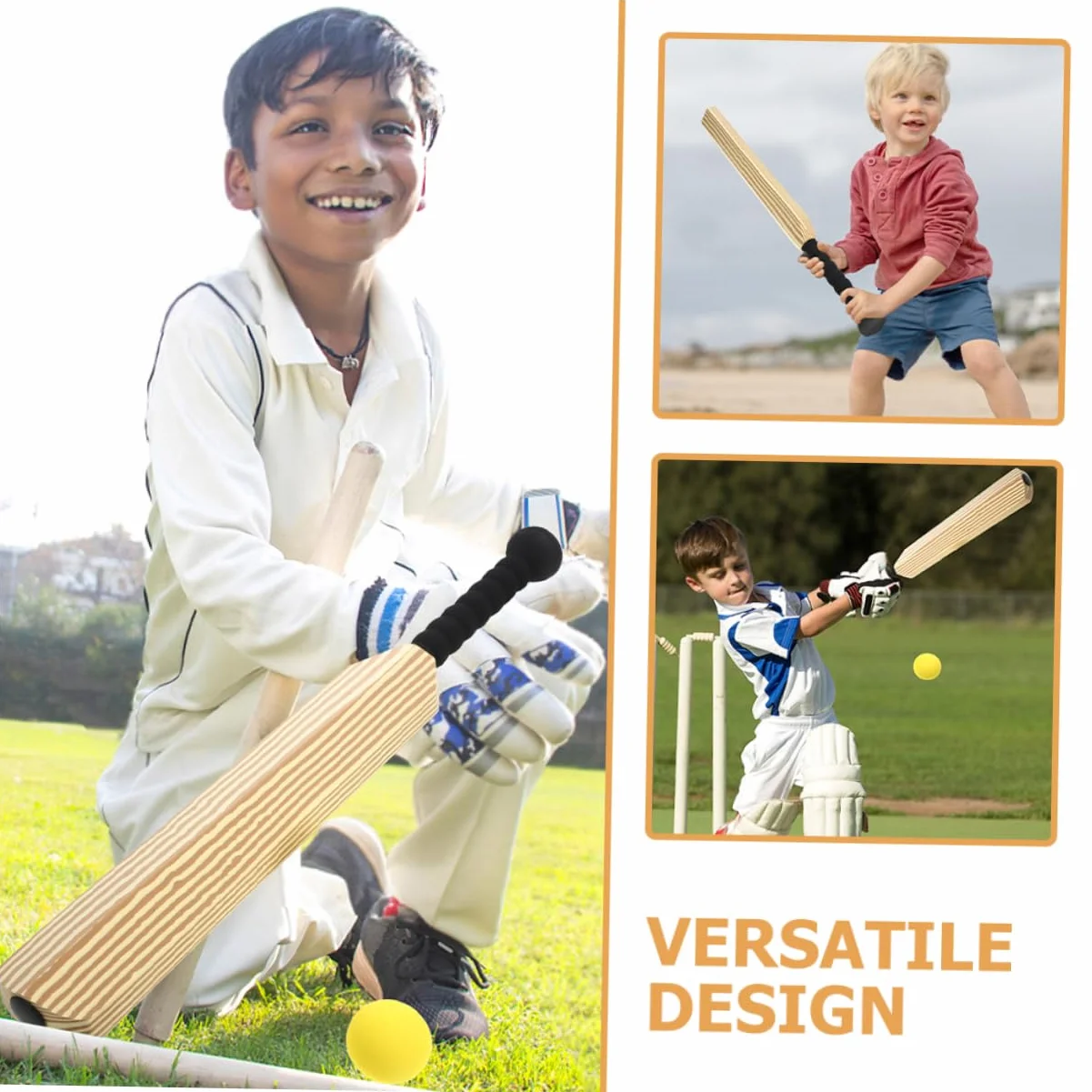 Toyvian Batte de Baseball en Plastique EVA 4Pcs Équipement d'Entraînement Sport Familial