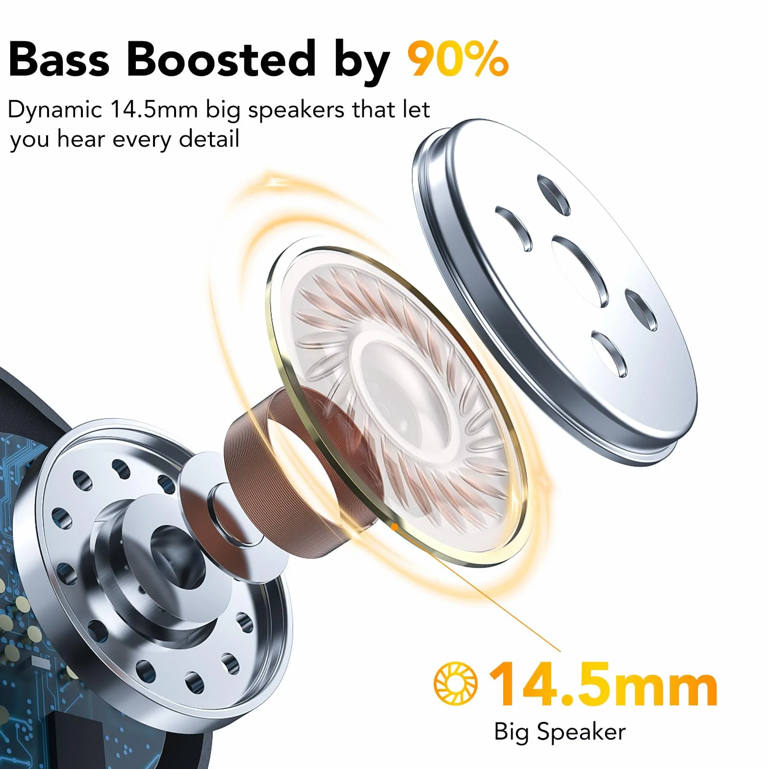 Oreillette Bluetooth Sans Fil Casque Bluetooth V5.4, 100 Heures en Veille, Ecounteurs Bluetooth Simple avec CVC8.0 ENC Double Micrs, Sourdine, Mains Libres Bluetooth Oreillette pour la Conduite/Bureau