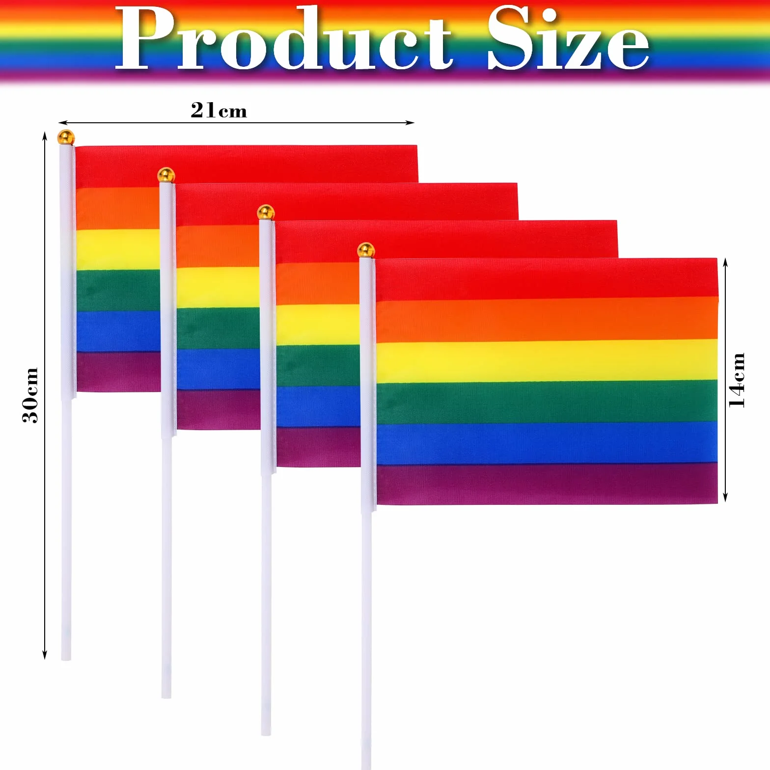60 Pièces Petit Drapeau Arc En Ciel pour Marche des Fiertés Pride LGBT LGBTQIA+
