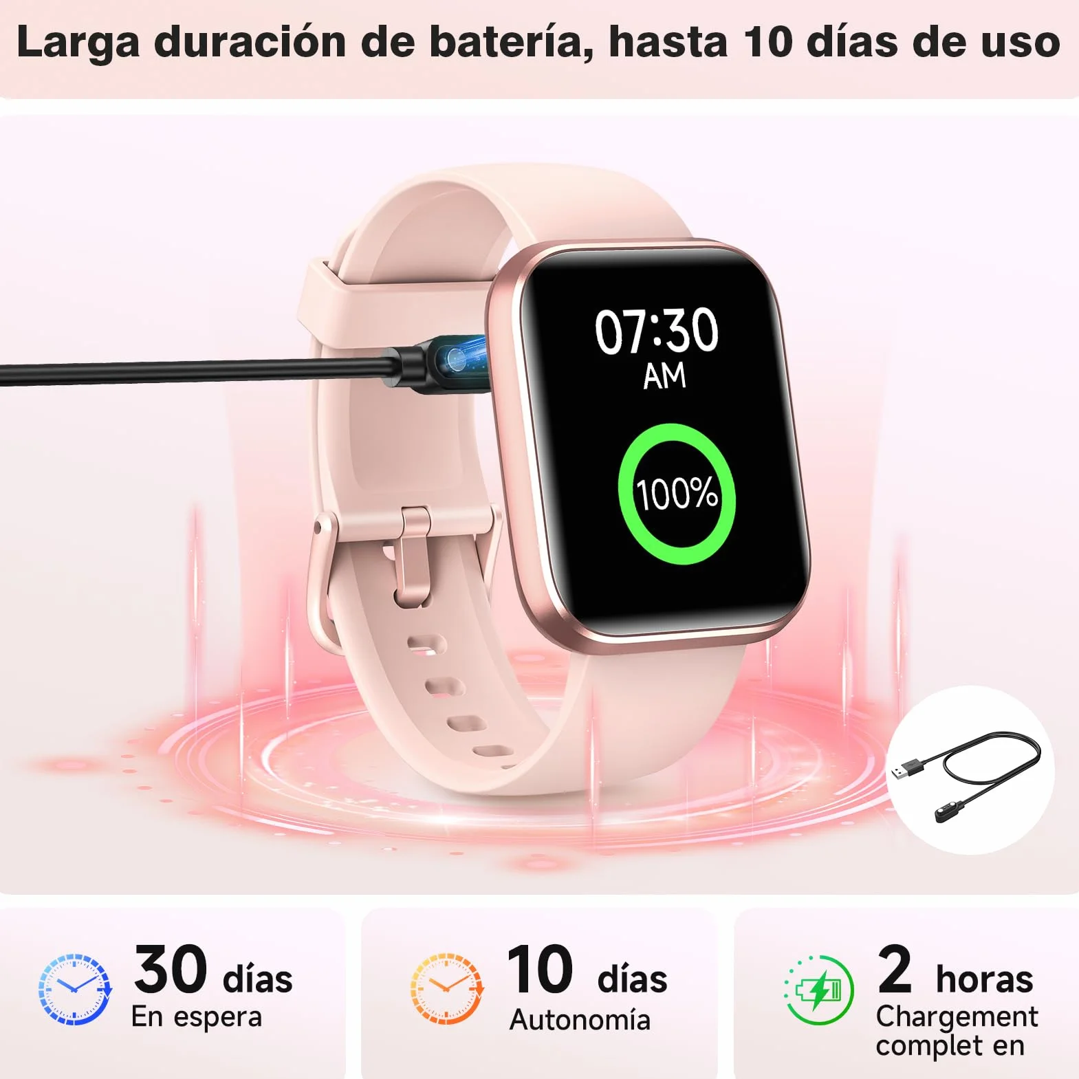 Montre Connectée Femme Smartwatch 1.8" Appel Bluetooth Alexa IP68 Podomètre Calories