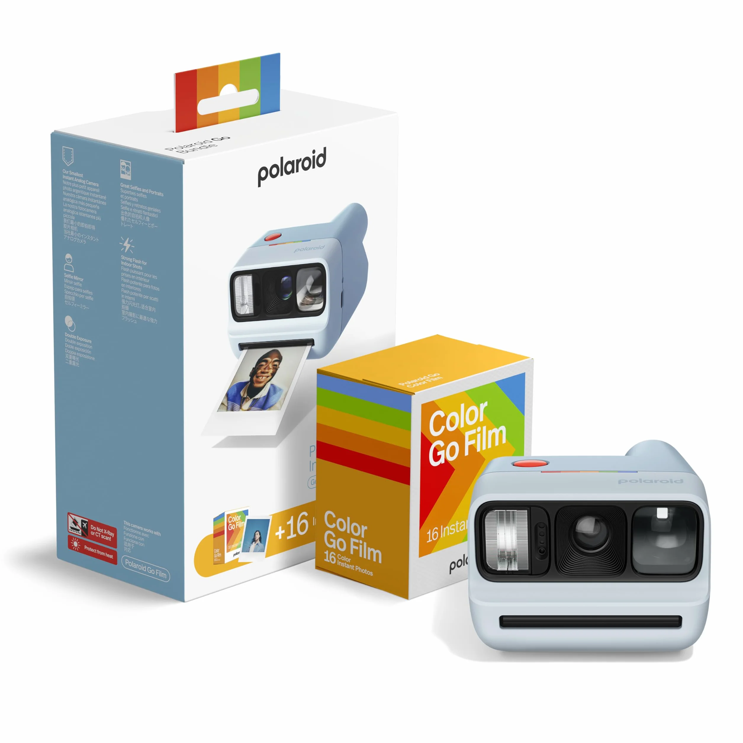 Polaroid - Pack Appareil Photo instantané Go Gen 3 Bleu Clair + Film Couleur Go (16 Photos)