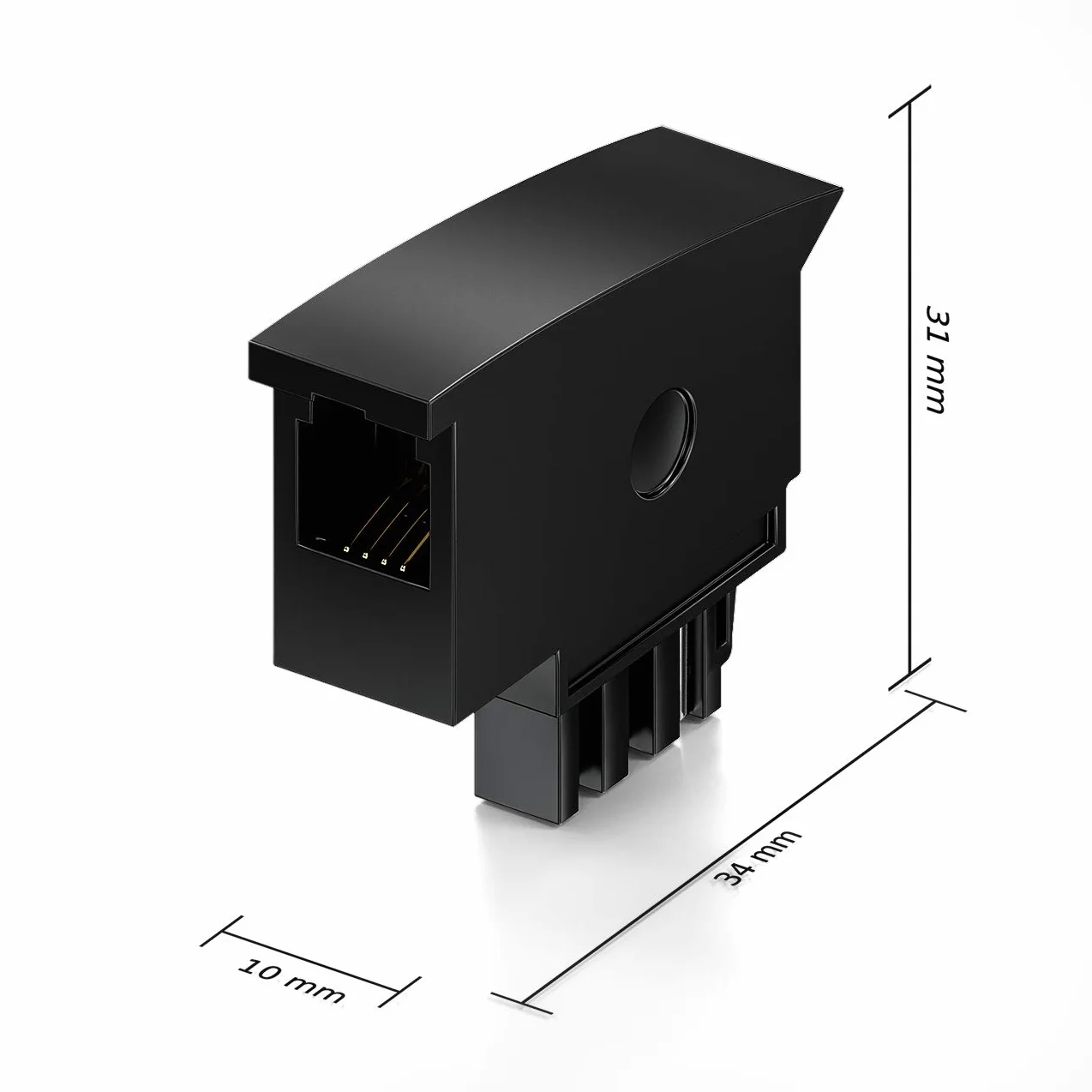 deleyCON Adaptateur de téléphone TAE-F vers RJ11 femelle 6P4C - Adaptateur de câble pour routeur - Noir