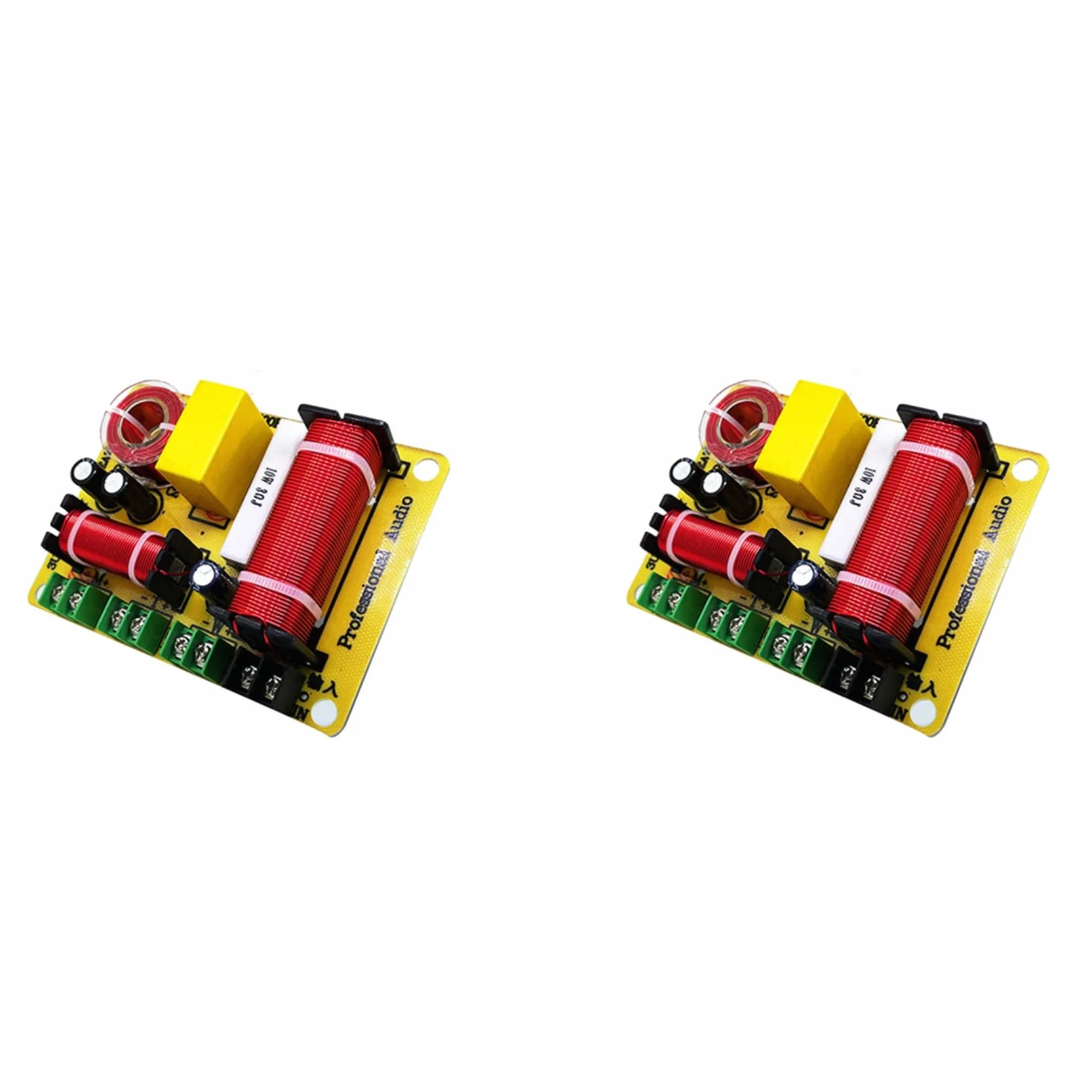 Lot de 2 répartiteurs de fréquence de haut-parleur à 3 voies 300 W Filtre Hi-Fi Crossover Répartiteur de Fréquence pour la modification DIY des haut-parleurs domestiques