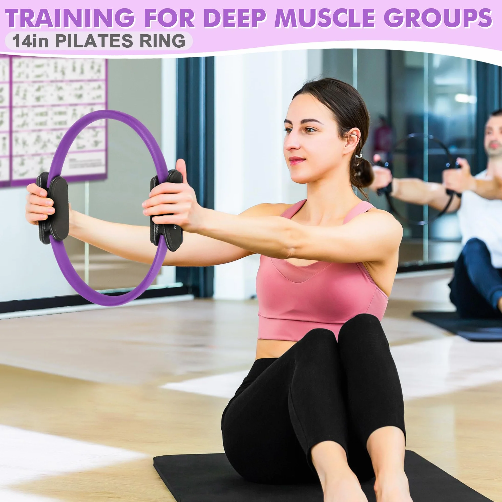 Goocrun Pilates Ring Set Exercise Equipment Resistance Bands